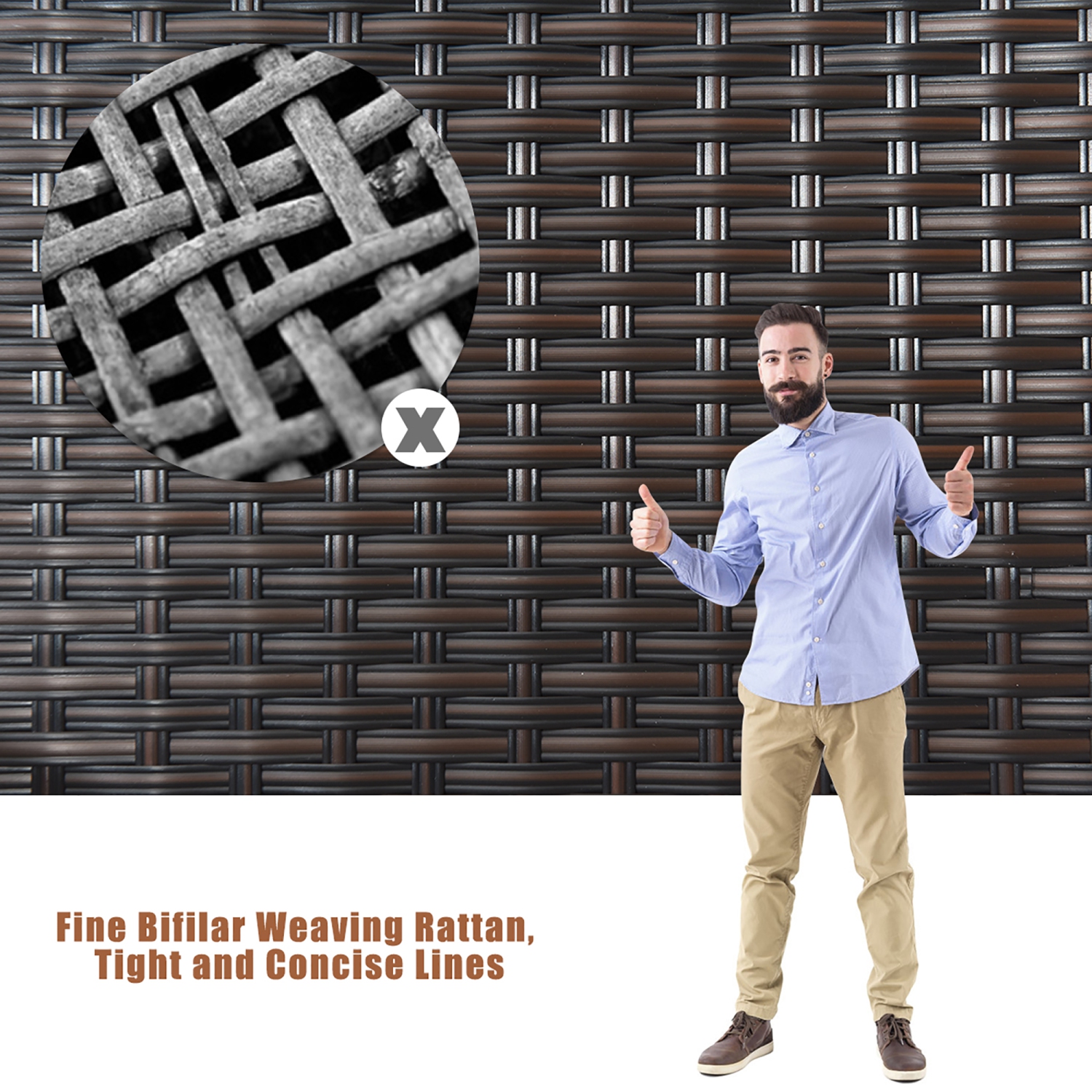 4PCS Ensemble de mobilier de conversation en rotin pour le patio Causeuse Table en verre Chaise avec siège rembourré Costway