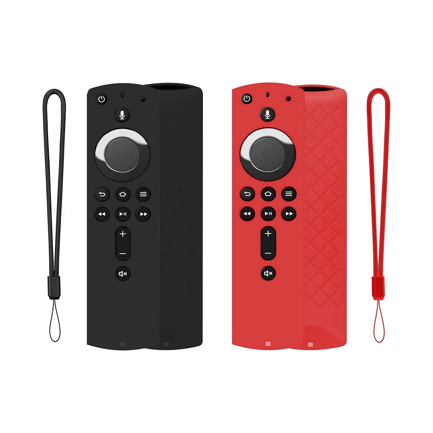 Shockproof Protective Silicone Case/Covers Compatible with All-New Alexa Voice Remote for Fire TV Stick 4K, Fire TV Stick (2nd Gen), Fire TV (3rd Gen) - Black/Red