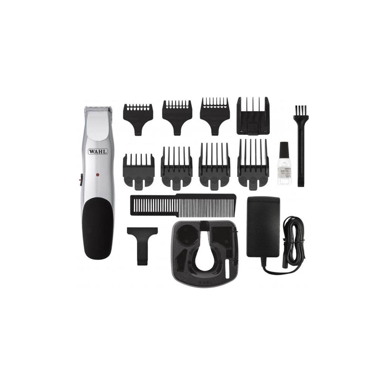 WAHL - Set of 15 Pieces, Rechargeable Beard Trimmer, Gray