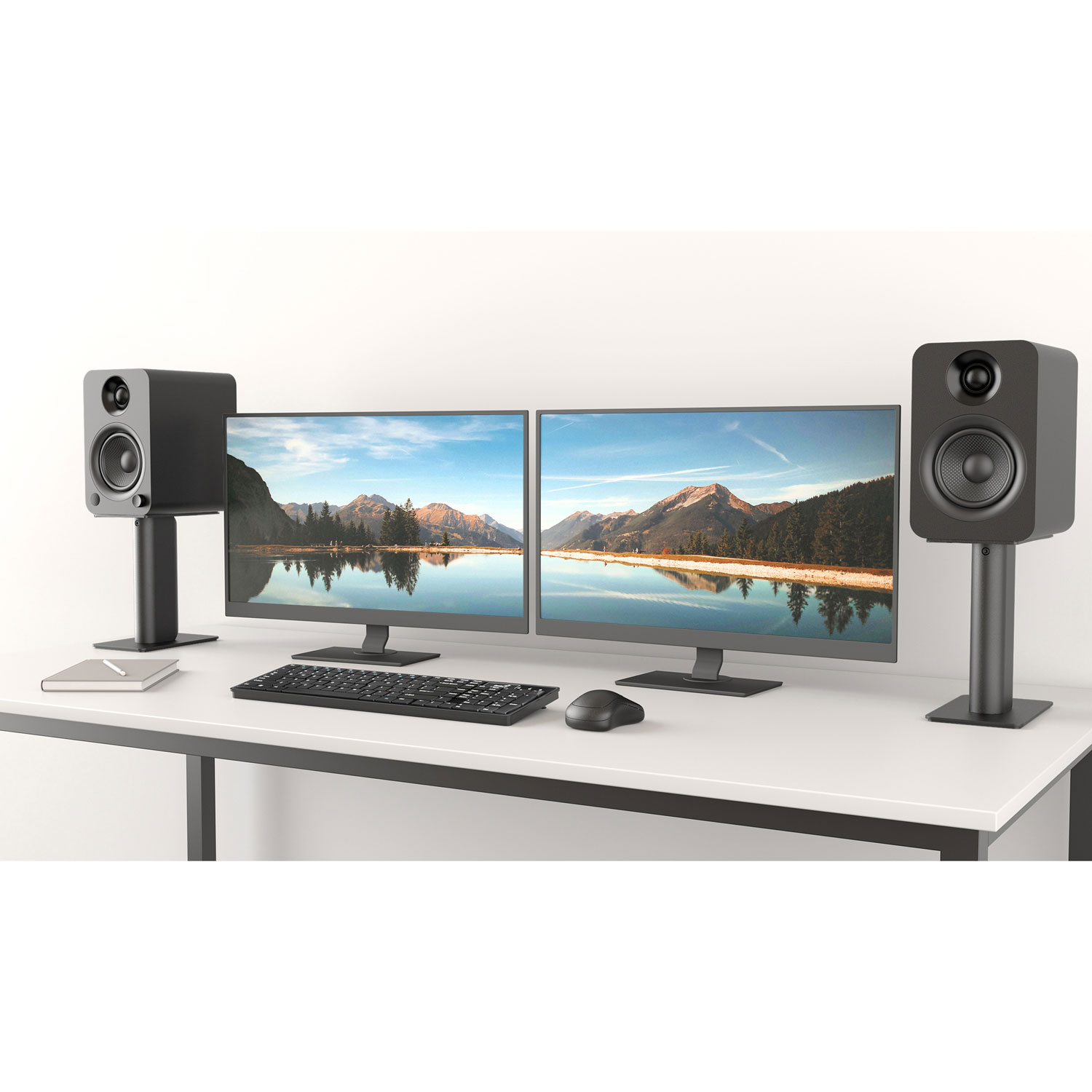 Kanto YU 140-Watt Bookshelf Speaker - Pair - Matte Black Vinyl - Only at Best Buy