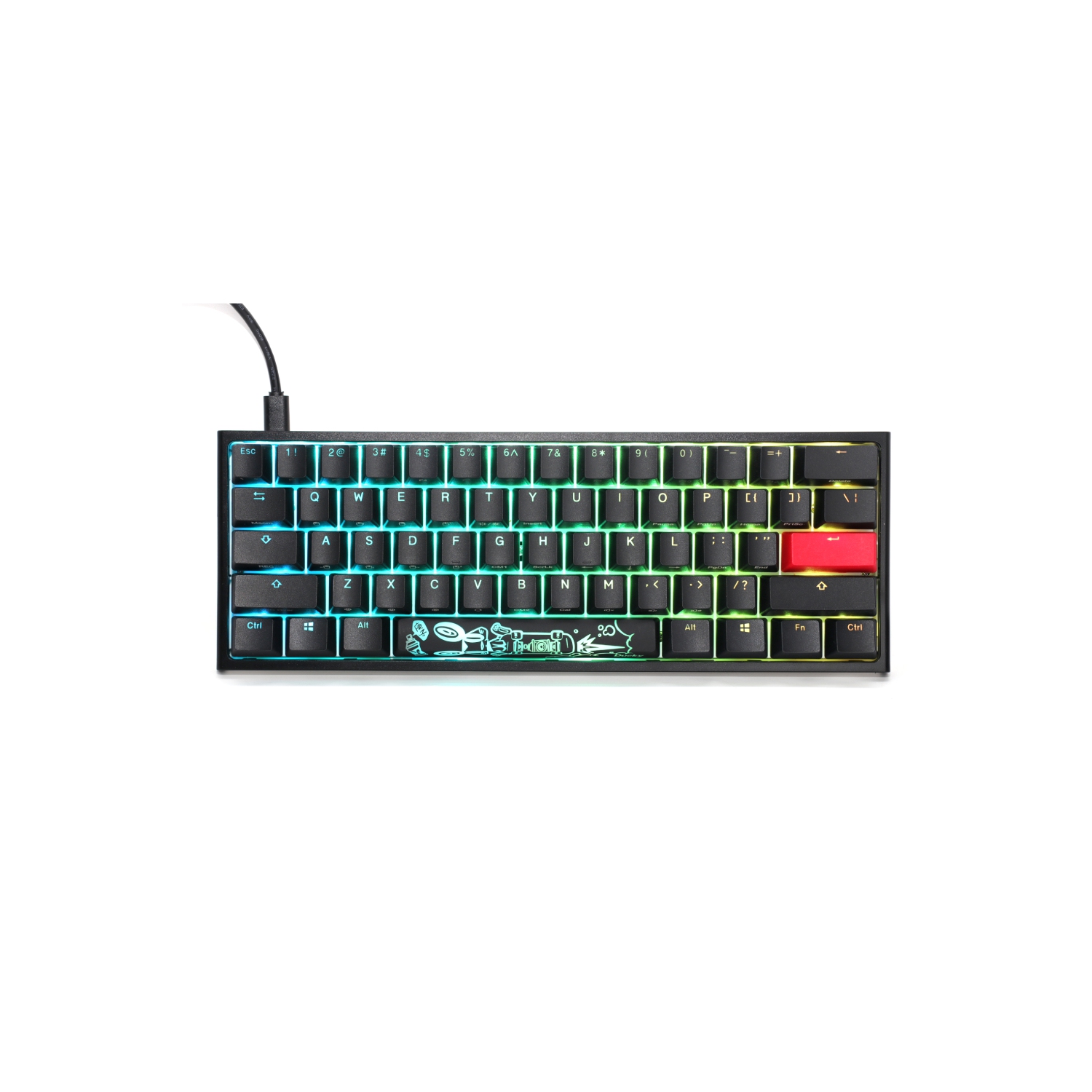 Ducky One 2 Mini Black Rgb Cherry Mx Red Switch Version 2 Year Of The Rat Spacebar Best Buy Canada