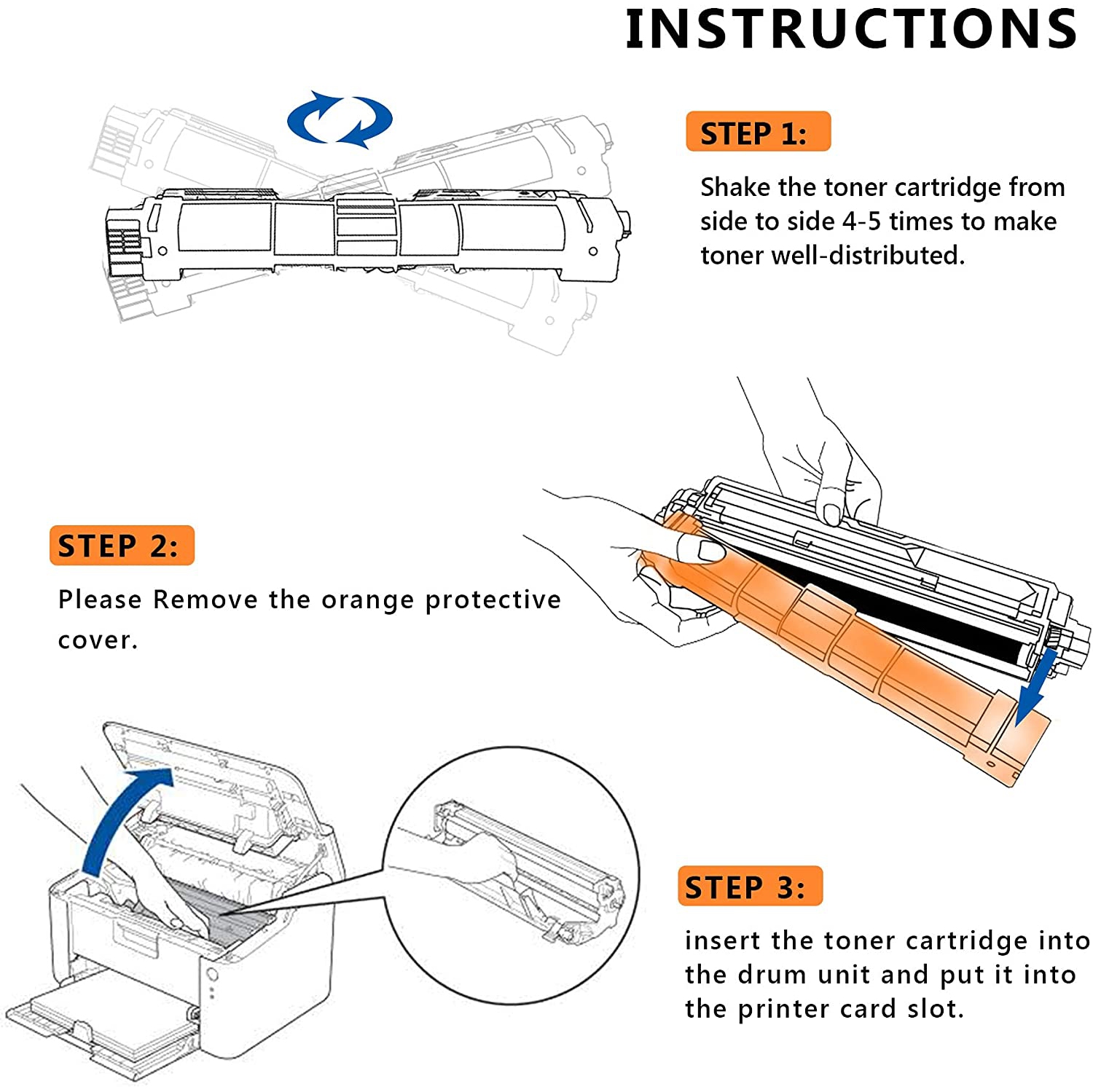 Printer Pro™ 4 Packs Brother DR221/225 Compatible Drum for TN221/TN225-Brother Printer MFC-9130/9330/9340/9020/3170/3180