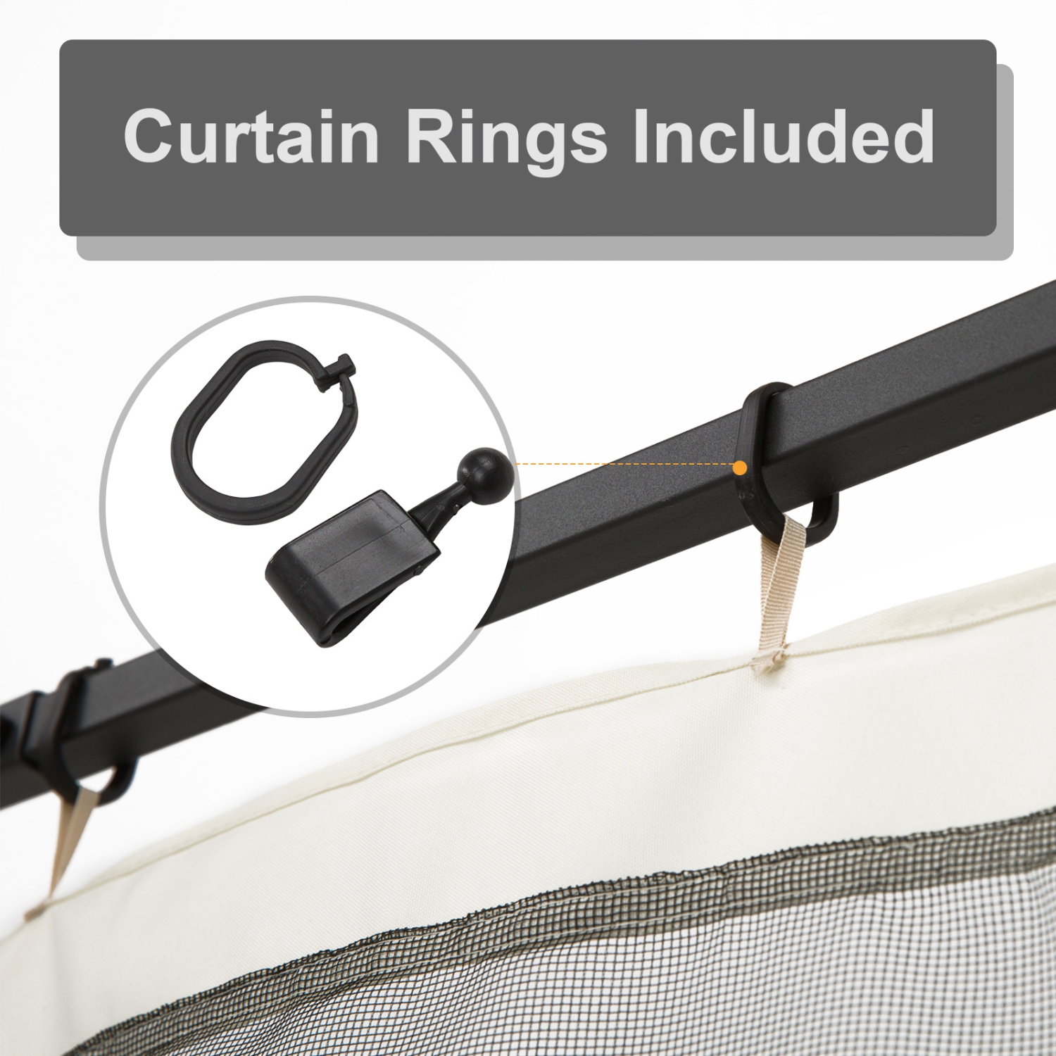 Moustiquaire de rechange Outsunny pour abri de jardin, 10 x 10 pi, parois moustiquaire noir pour abri de jardin avec fermetures à glissière pour les