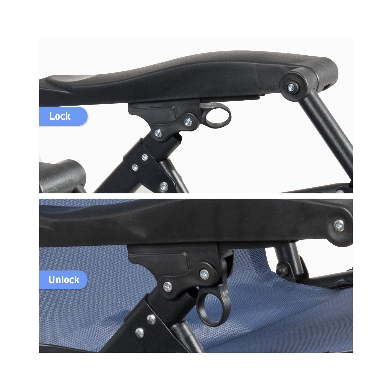 Costway 2PC Zero Gravity Chair Oversize Lounge Patio Heavy Duty Folding Recliner Blue