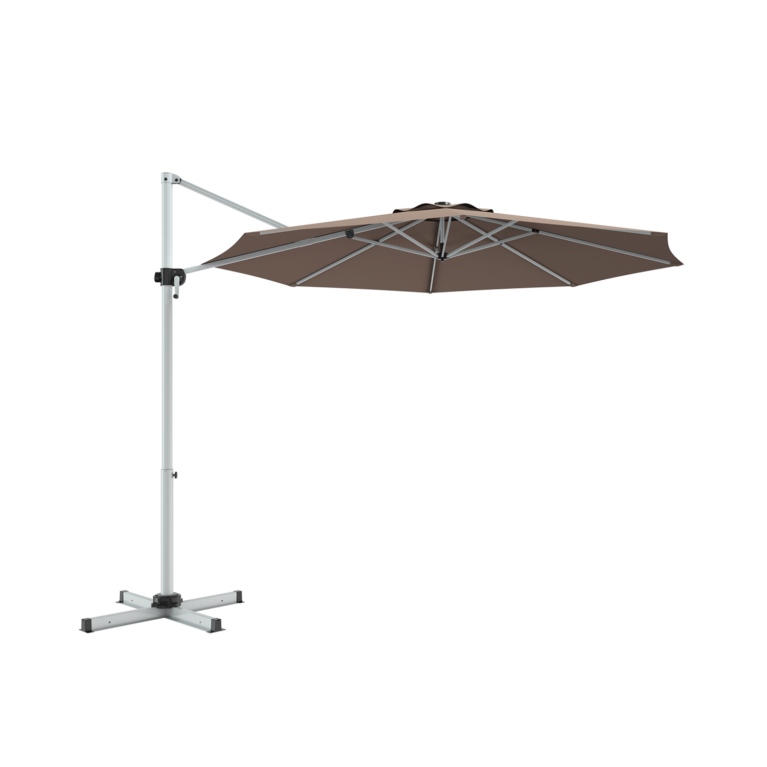 Gymax 11Ft Patio Offset Hanging Cantilever Umbrella 360 Degree Tilt
