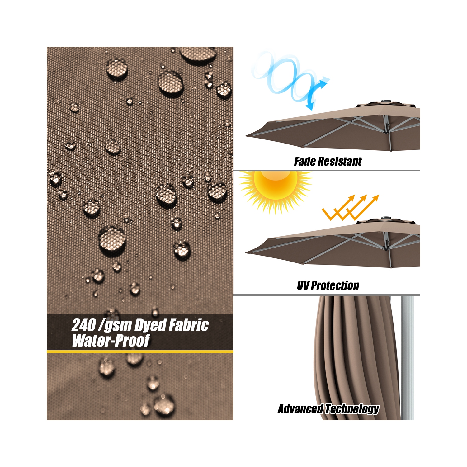 Gymax 11Ft Patio Offset Hanging Cantilever Umbrella 360 Degree Tilt