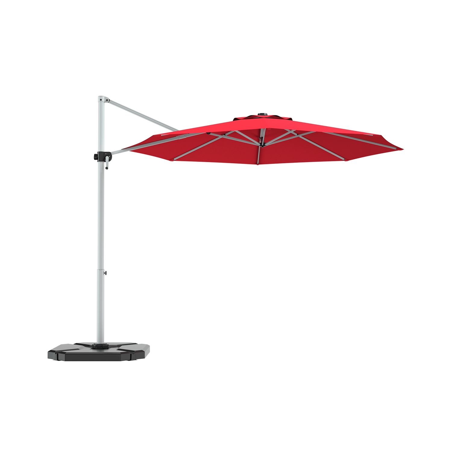 Gymax 11Ft Patio Offset Hanging Cantilever Umbrella w/ 360° Tilt Base