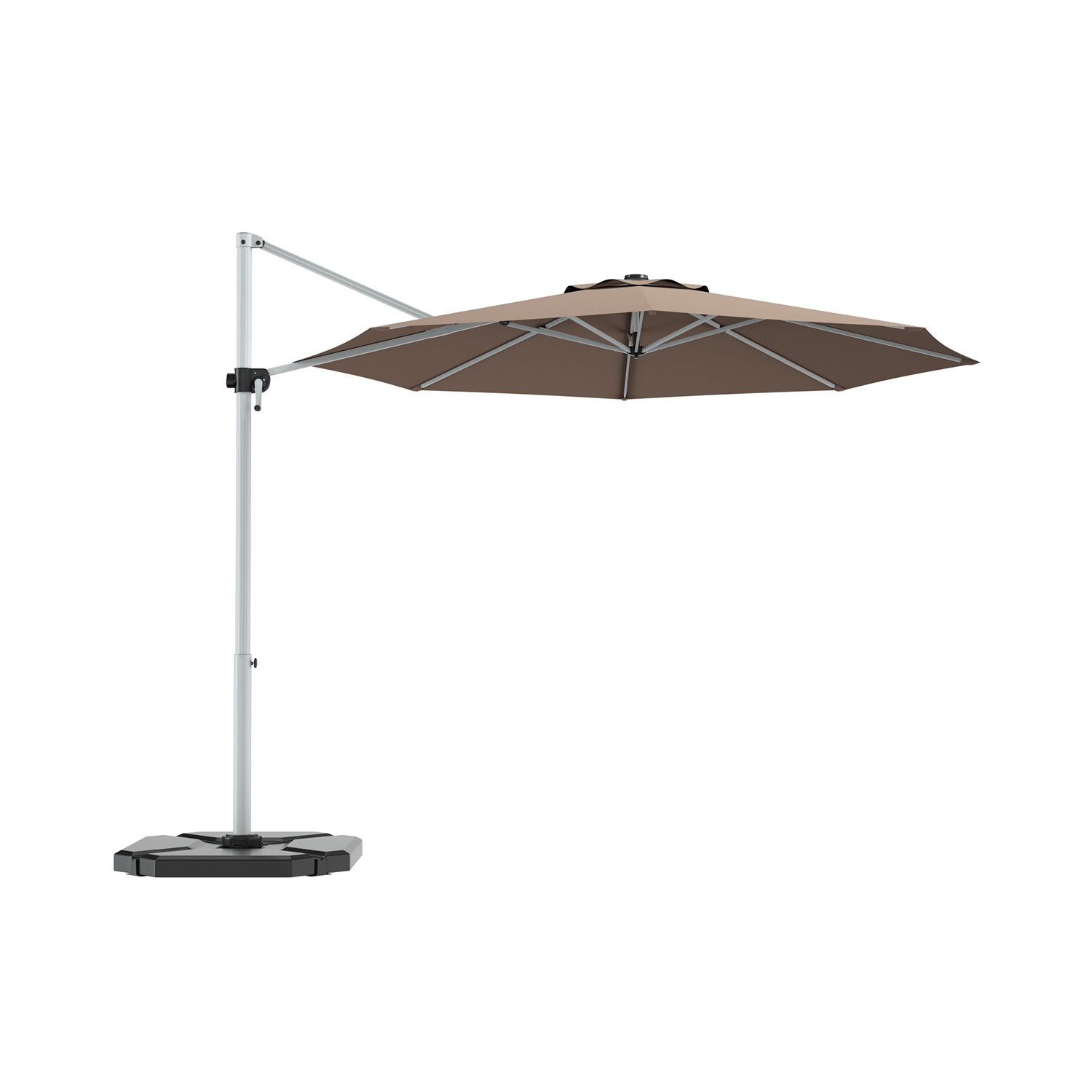 Gymax 11Ft Patio Offset Hanging Cantilever Umbrella w/ 360° Tilt Base