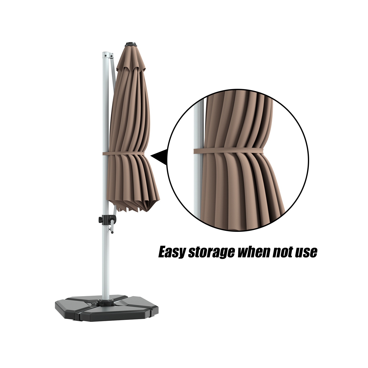 Gymax 11Ft Patio Offset Hanging Cantilever Umbrella w/ 360° Tilt Base