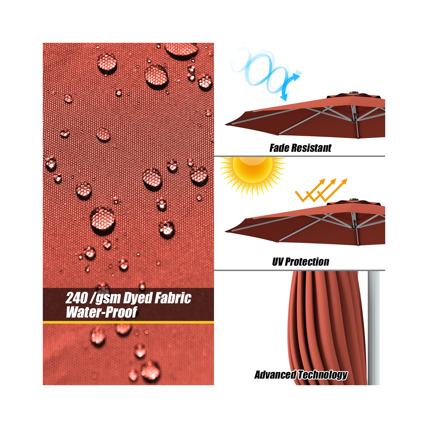 Gymax 11Ft Patio Offset Hanging Cantilever Umbrella w/ 360° Tilt Base