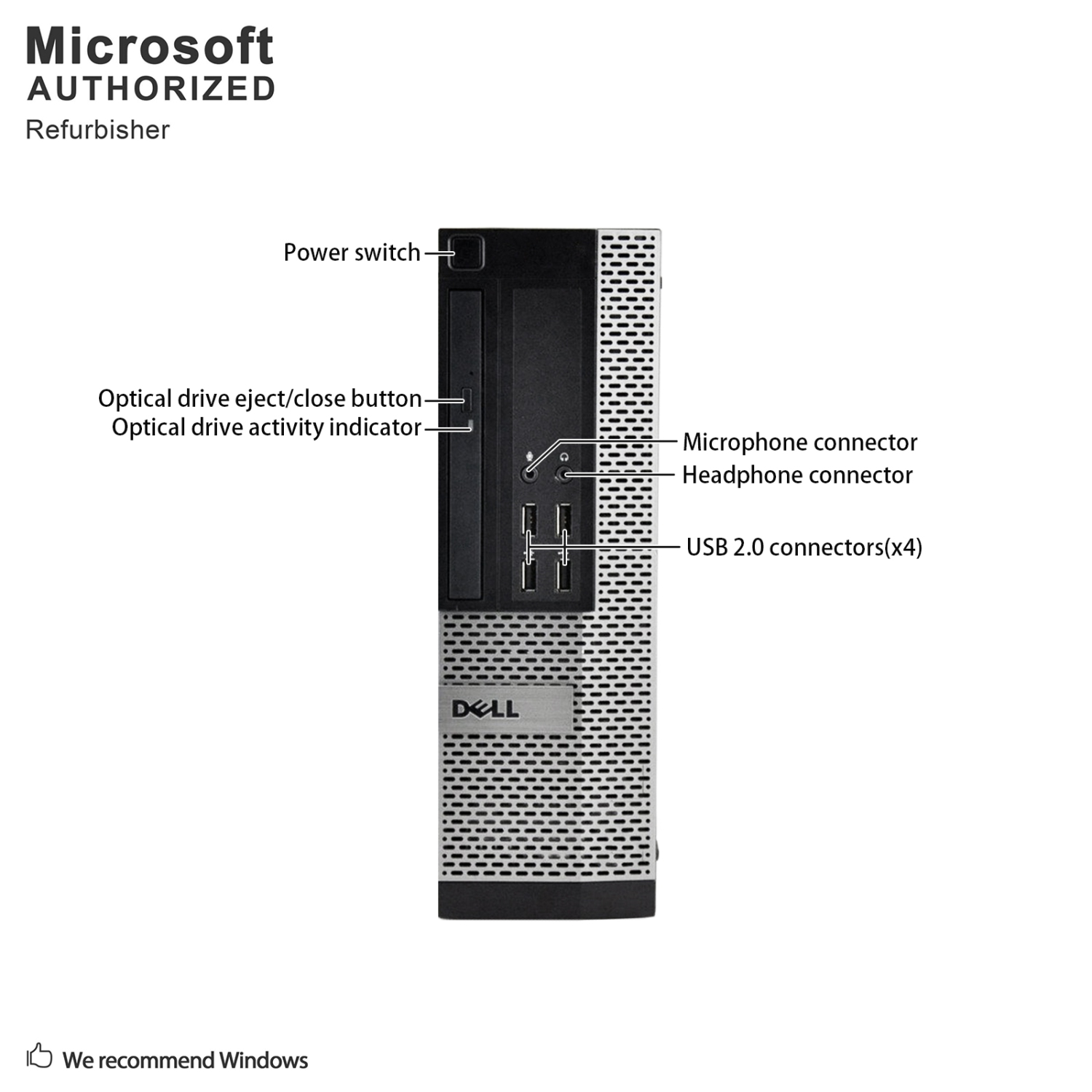 Refurbished - Dell OptiPlex 790 SFF, Intel Quad Core i5 2400 up to 3.4 GHz, 16G DDR3, 512G SSD, WiFi, BT, DVD, W10P64 (EN/FR/ES)