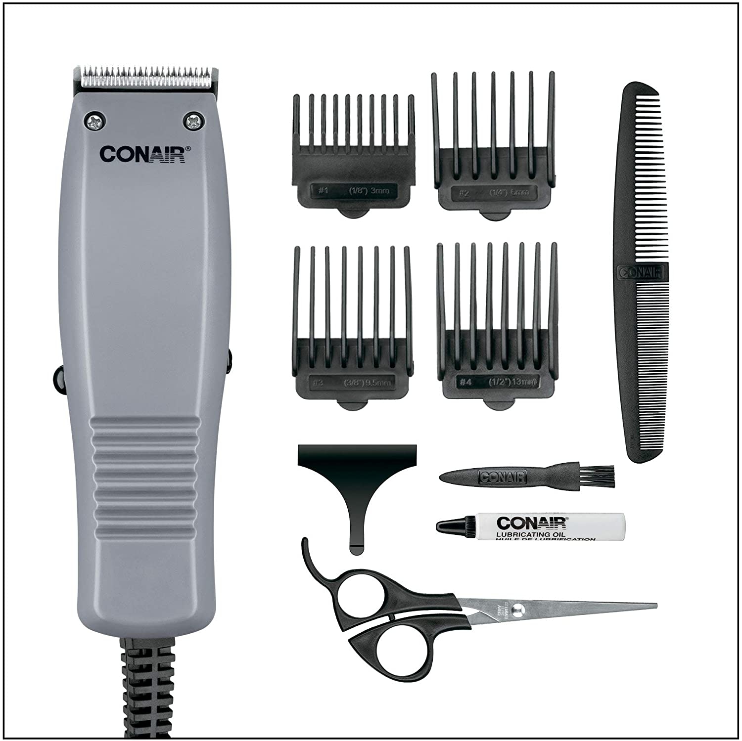 Tondeuse à cheveux HC90AC de Conair - Ensemble de 10 pièces avec lames en acier inoxydable auto-affûtées durables