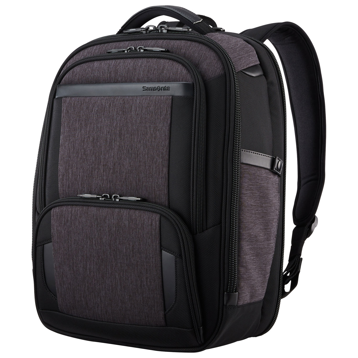 Sac à dos mince Pro de Samsonite pour portable de 15,6 po - Noir/Gris ombragé