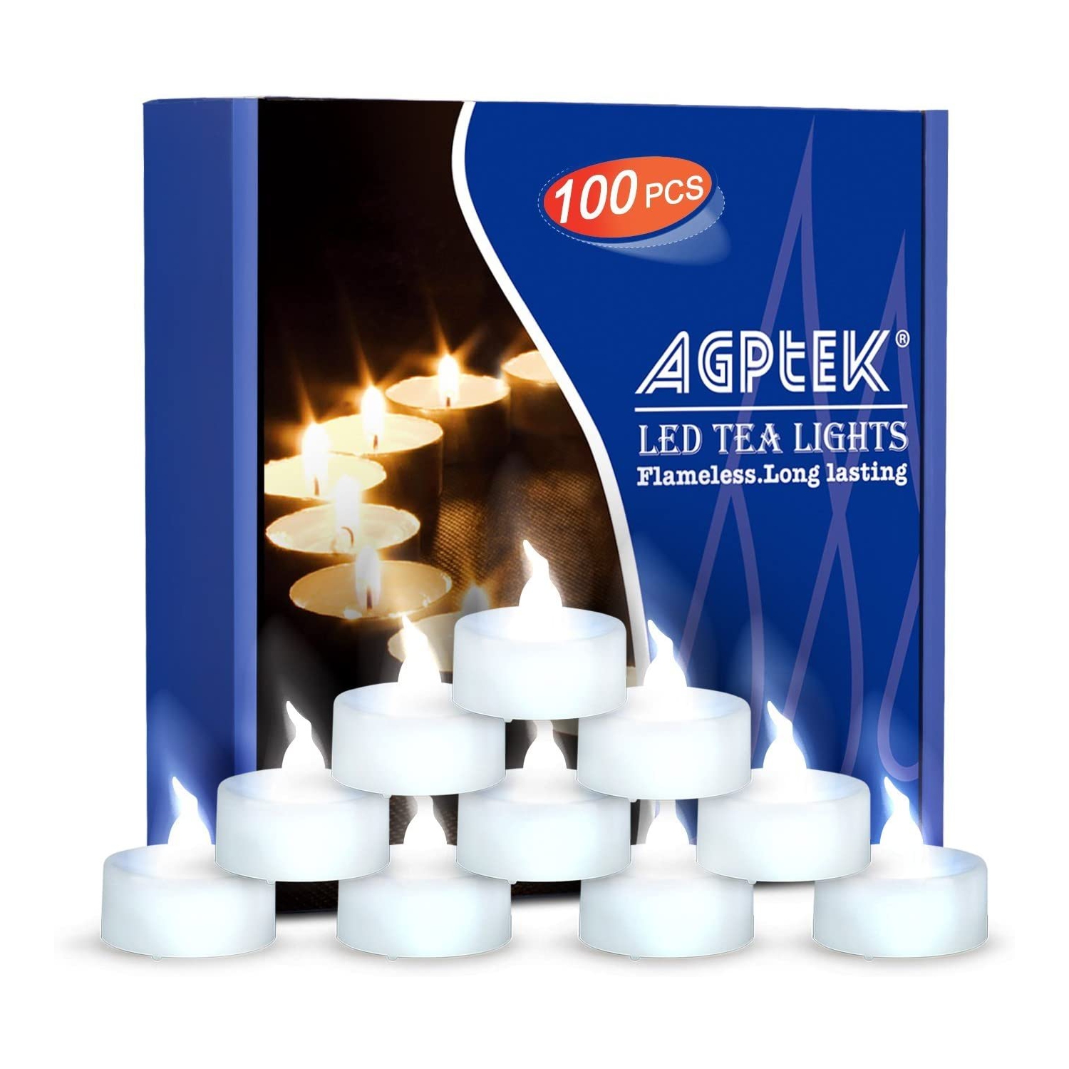 Agpteka 100x Led Battery Operated Cool White Flameless Flickering Tealight Candle For Wedding Holiday Christmas Party Best Buy Canada