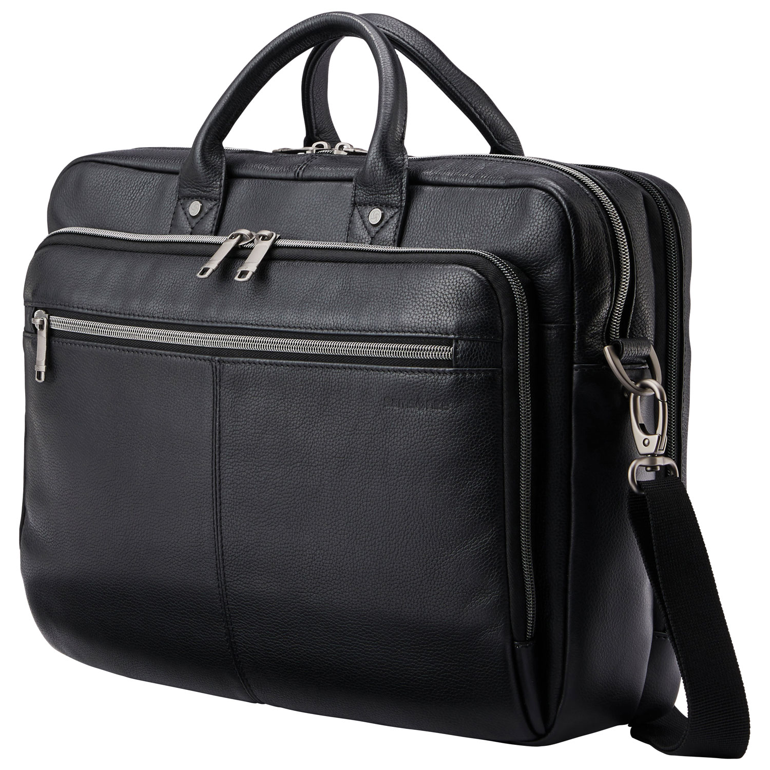 Samsonite Classic Leather 15.6" Laptop Messenger Bag - Black