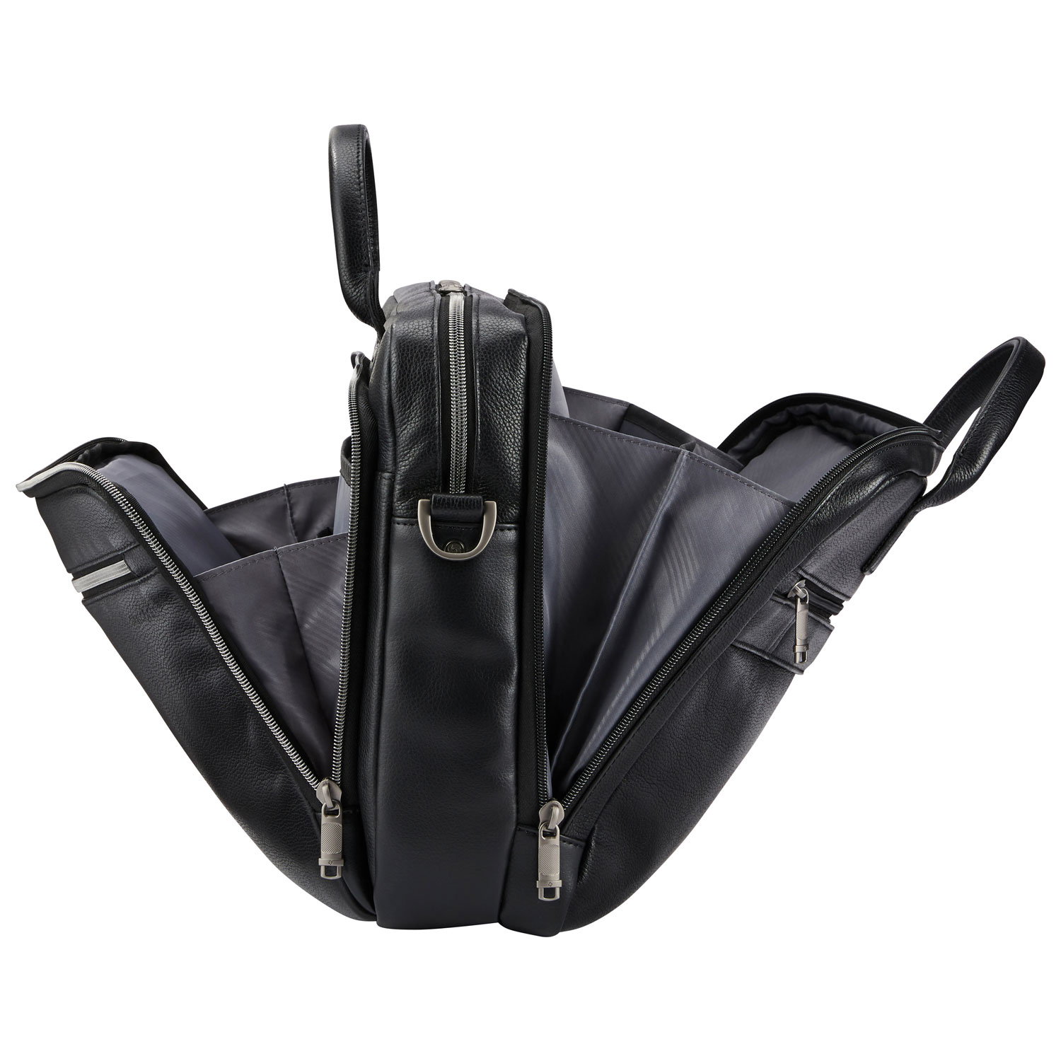 Sac messager Classic Leather de Samsonite pour portable de 15,6 po - Noir