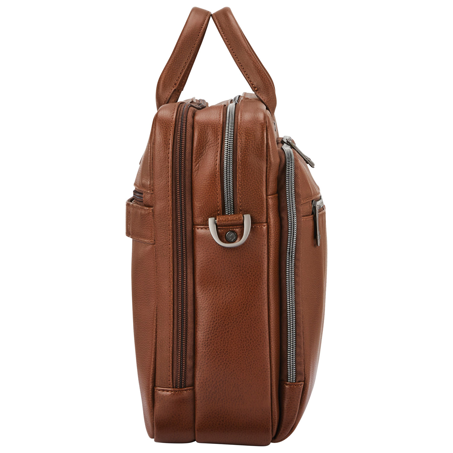 Sac messager Classic Leather de Samsonite pour portable de 15,6 po - Cognac