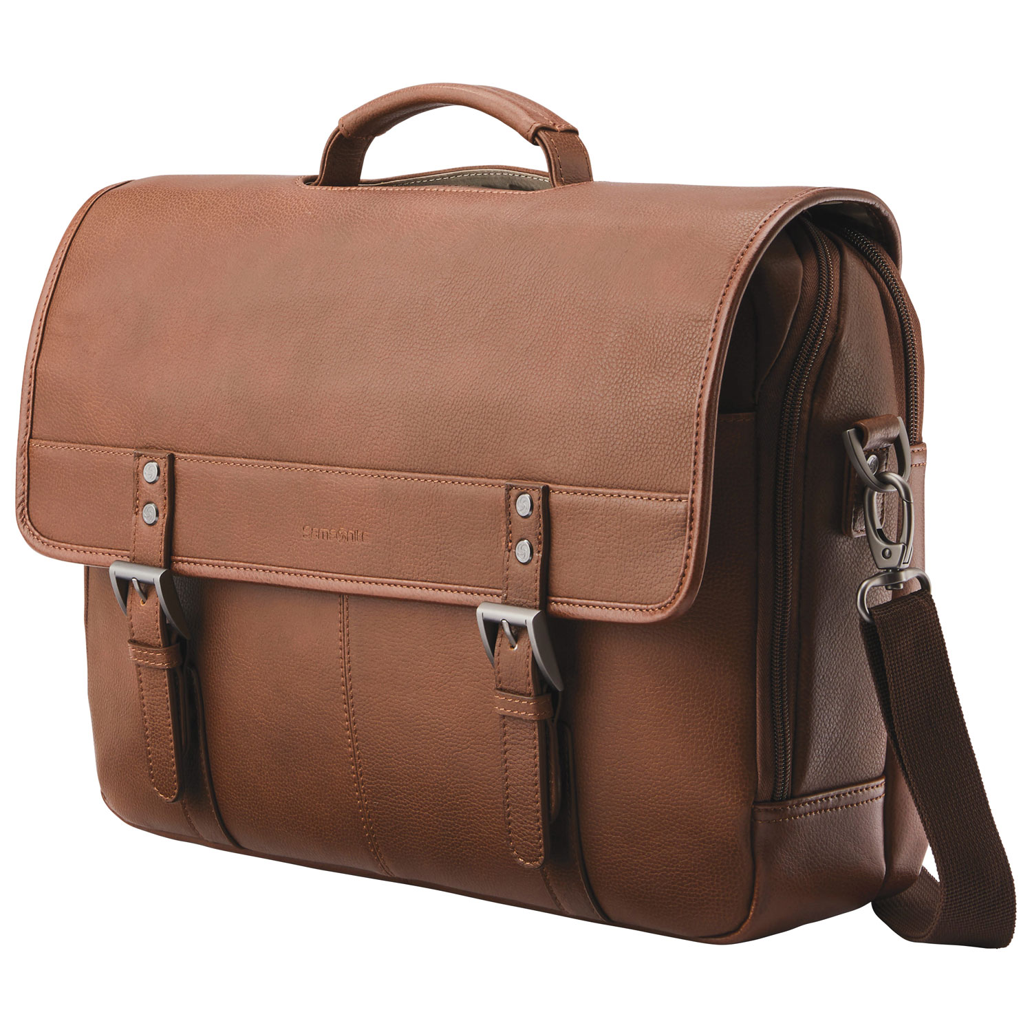 Samsonite Classic Leather 15.6" Laptop Messenger Bag - Cognac