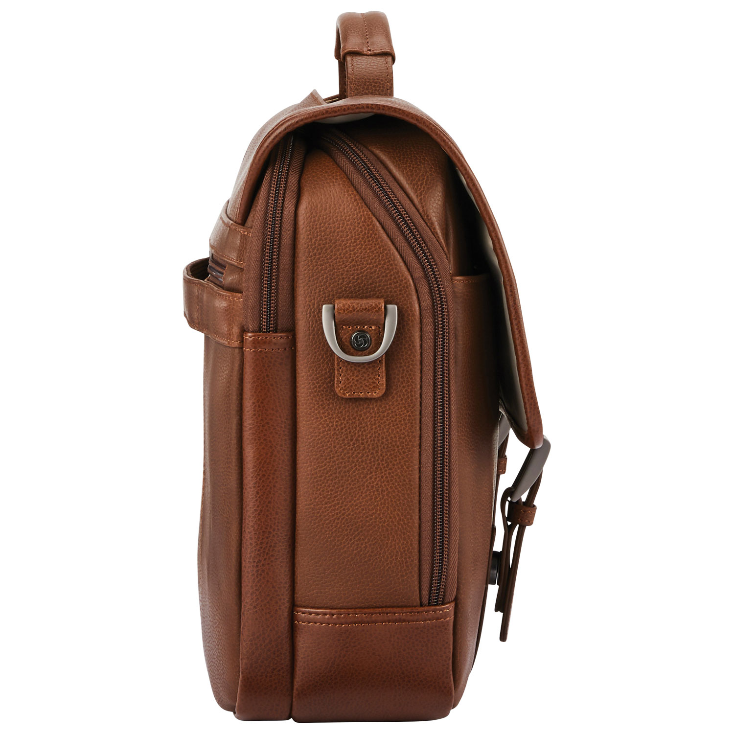 Sac messager Classic Leather de Samsonite pour portable de 15,6 po - Cognac