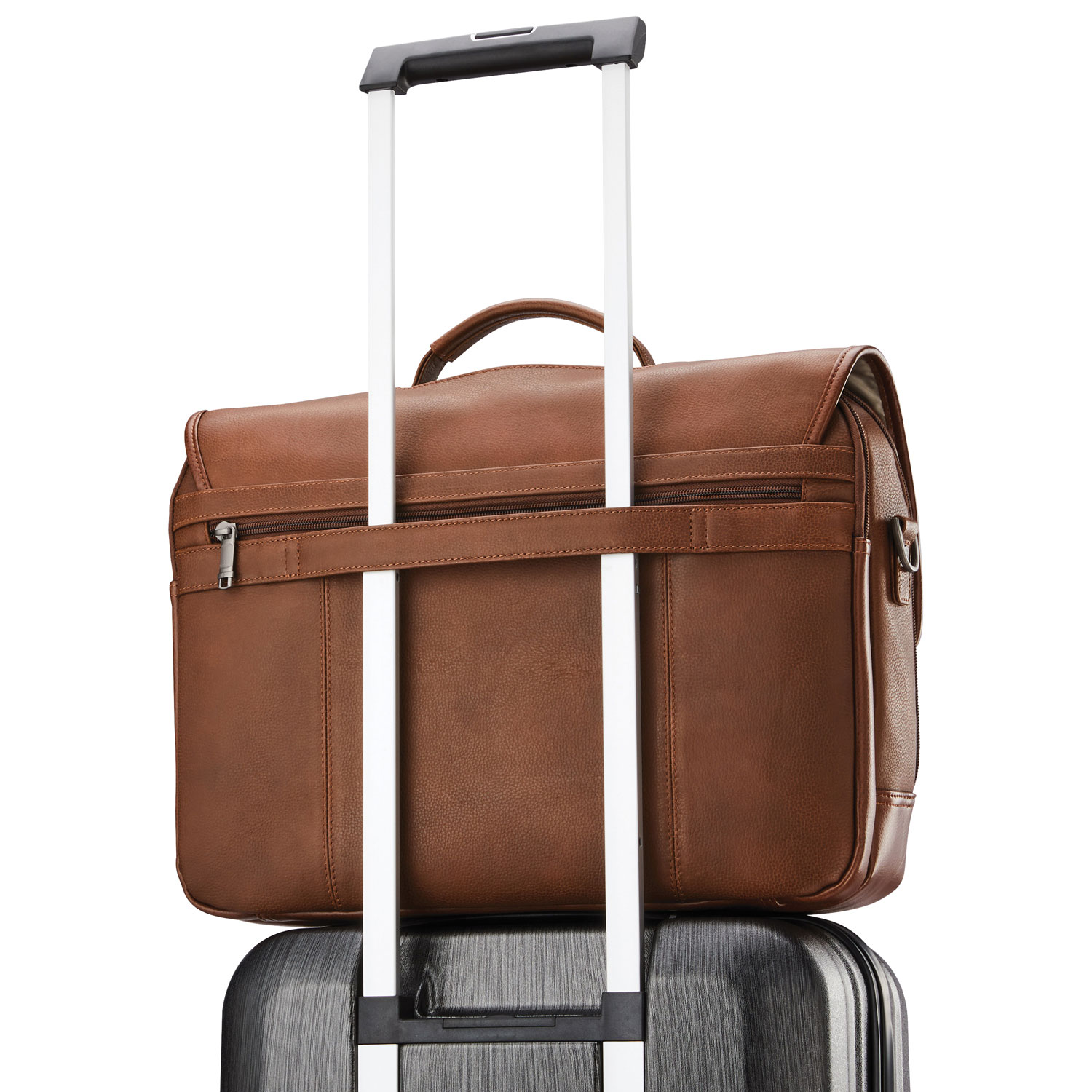 Sac messager Classic Leather de Samsonite pour portable de 15,6 po - Cognac