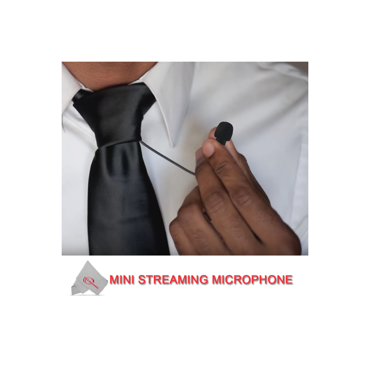 Micro-cravate omnidirectionnel miniature avec adaptateur USB de Vivitar compatible avec les téléphones intelligents, les ordinateurs, les appareils