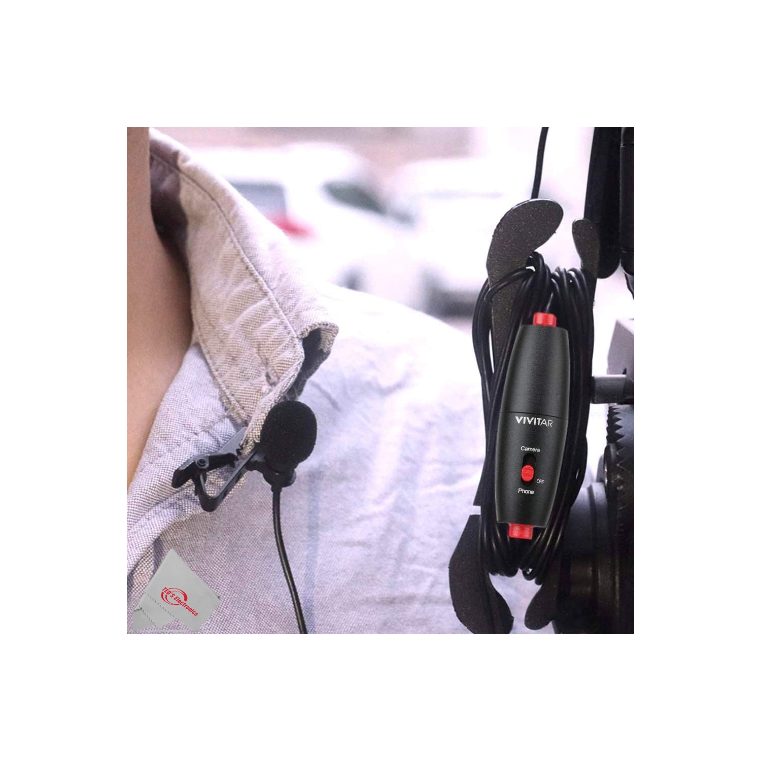 Micro-cravate omnidirectionnel miniature avec adaptateur USB de Vivitar compatible avec les téléphones intelligents, les ordinateurs, les appareils