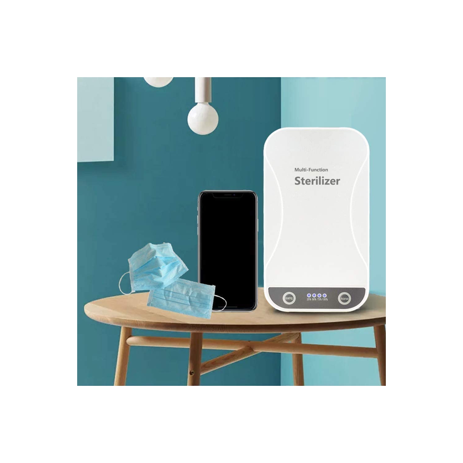 9W Boîte de stérilisation UV haute efficacité Portable Antibactérien LED UV-C Boîte de désinfection de lumière pour sucette Jouets Masques