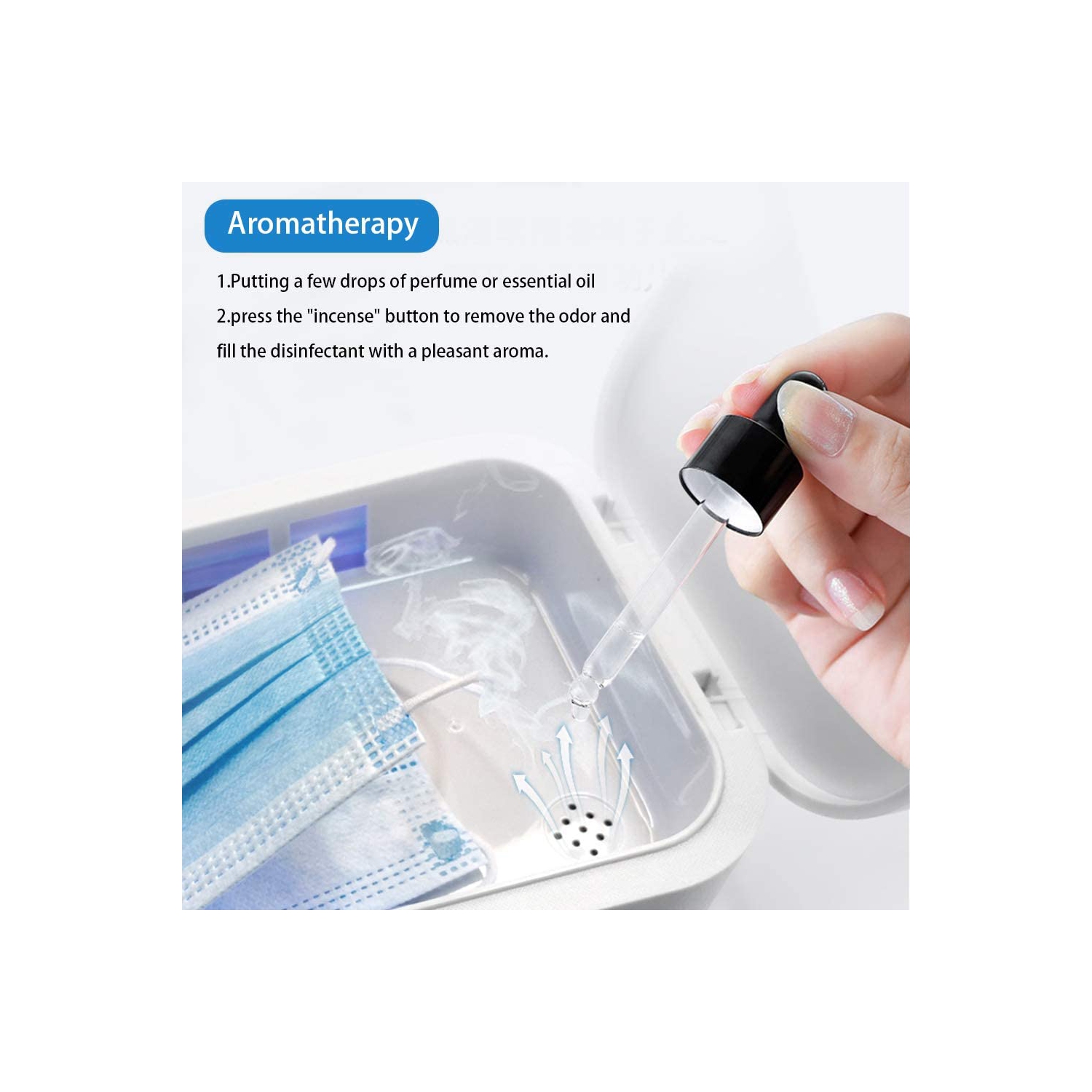 9W Boîte de stérilisation UV haute efficacité Portable Antibactérien LED UV-C Boîte de désinfection de lumière pour sucette Jouets Masques