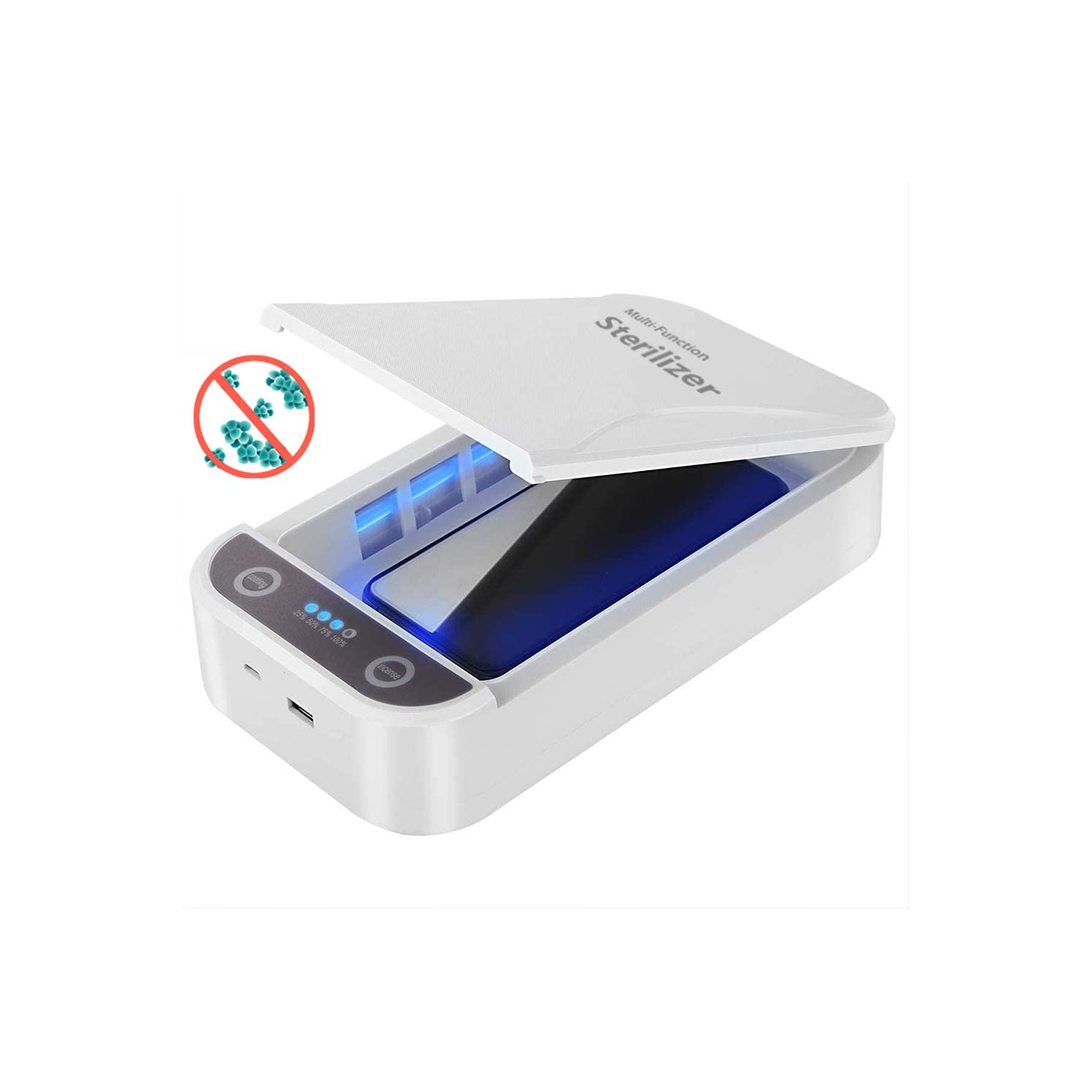 9W Boîte de stérilisation UV haute efficacité Portable Antibactérien LED UV-C Boîte de désinfection de lumière pour sucette Jouets Masques