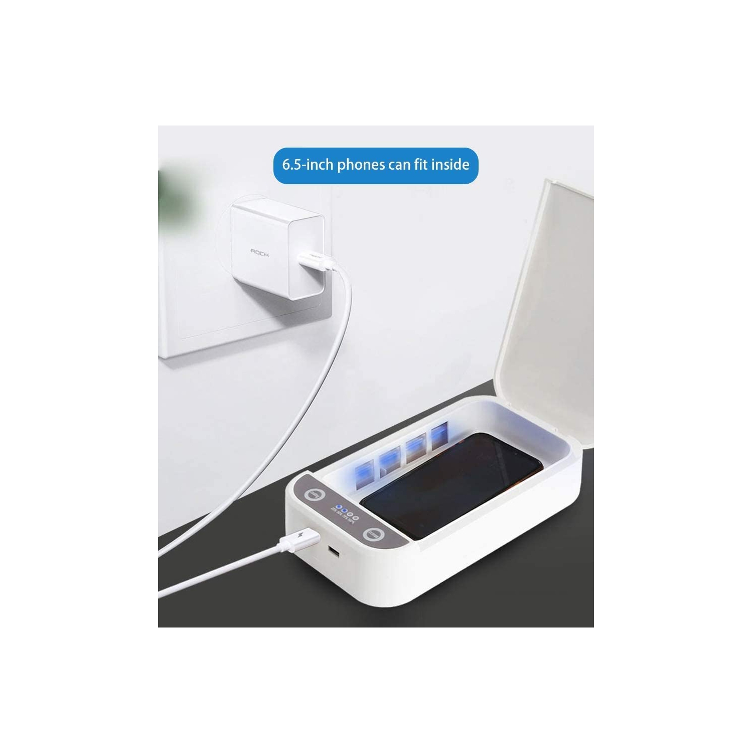 9W Boîte de stérilisation UV haute efficacité Portable Antibactérien LED UV-C Boîte de désinfection de lumière pour sucette Jouets Masques