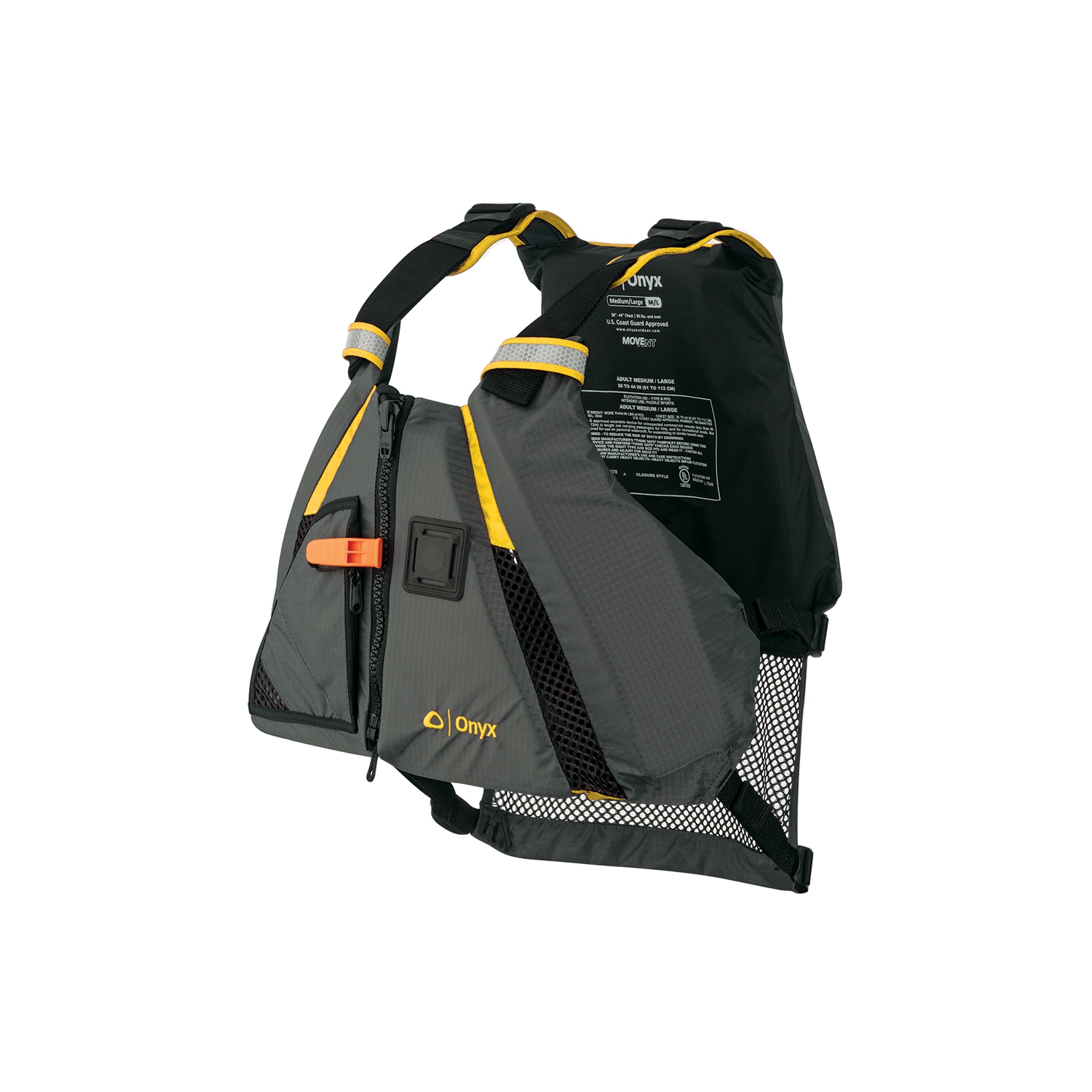 Medium/Large Yellow/Grey Onyx Movement Dynamic Paddle Sports Vest 