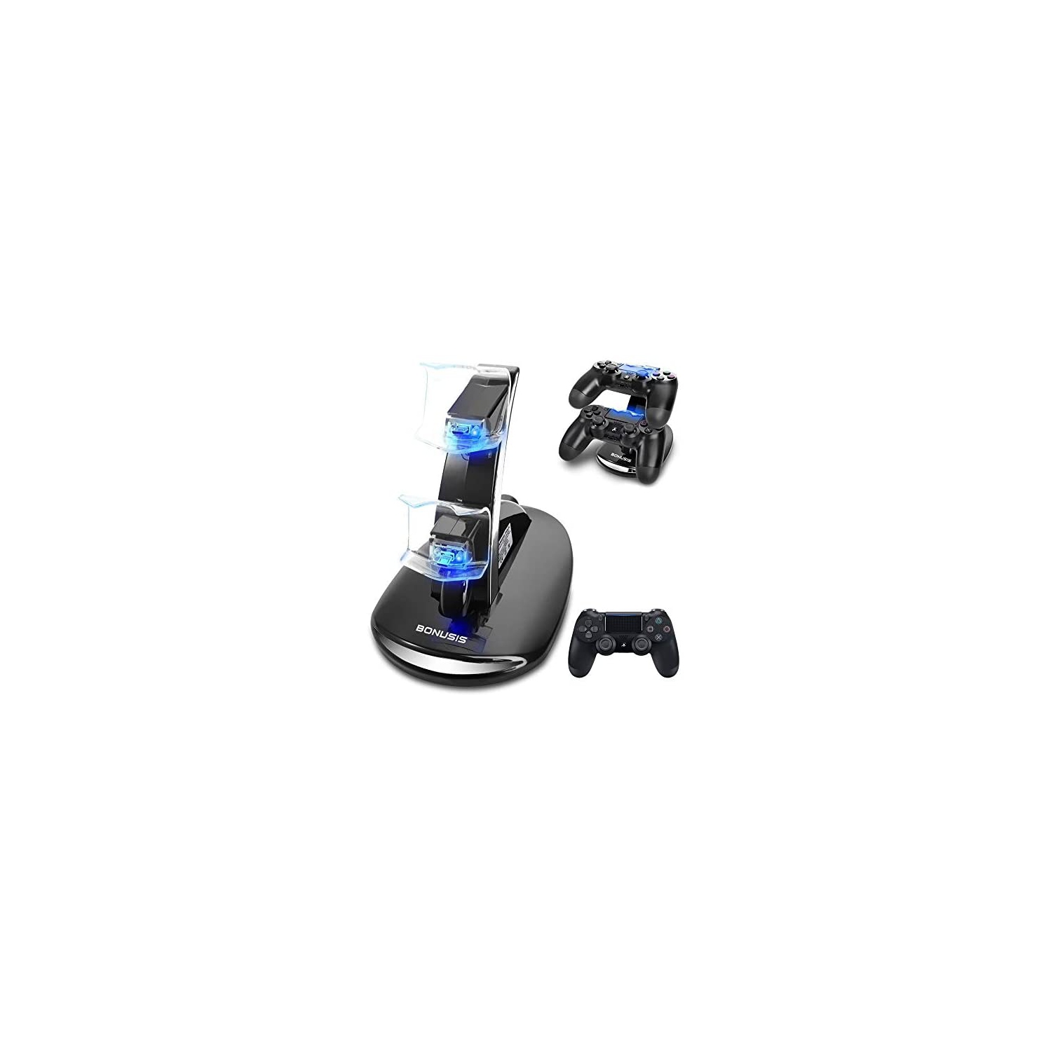 BONUSIS PS4 Controller -Dual USB Simultaneous Charger / Charging Dock Cradle Stand Accessory for Sony PS4 Control