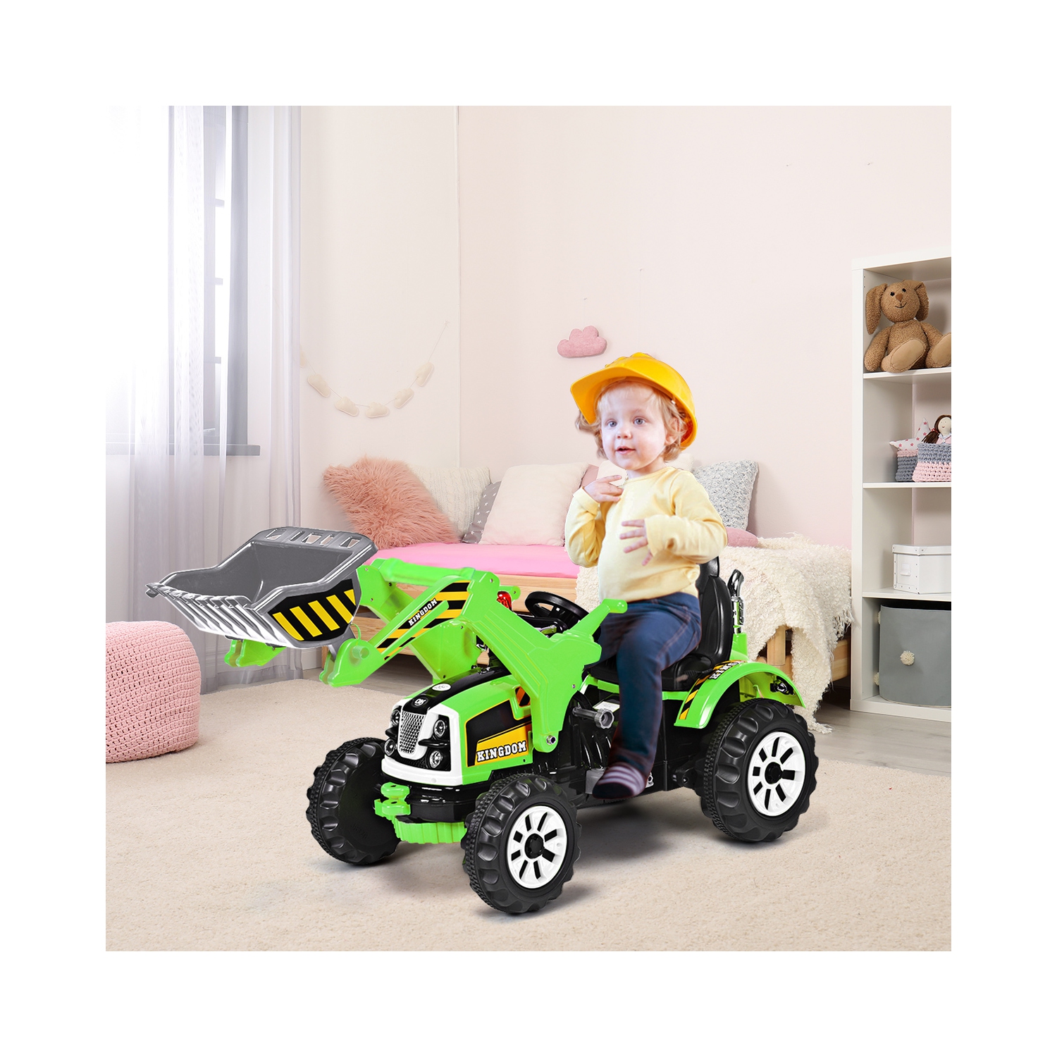 Costway Kids Ride On Excavator Truck 12V Battery Powered Front Loader Digger