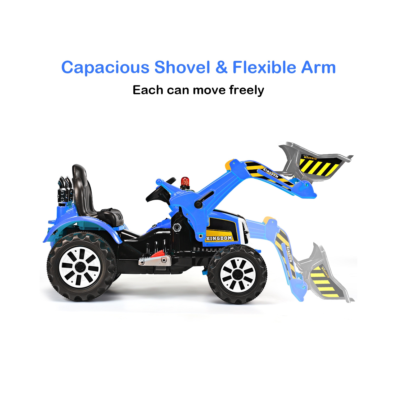 Kids Ride On Excavator Truck 12V Battery Powered Front Loader Digger BlueGreen