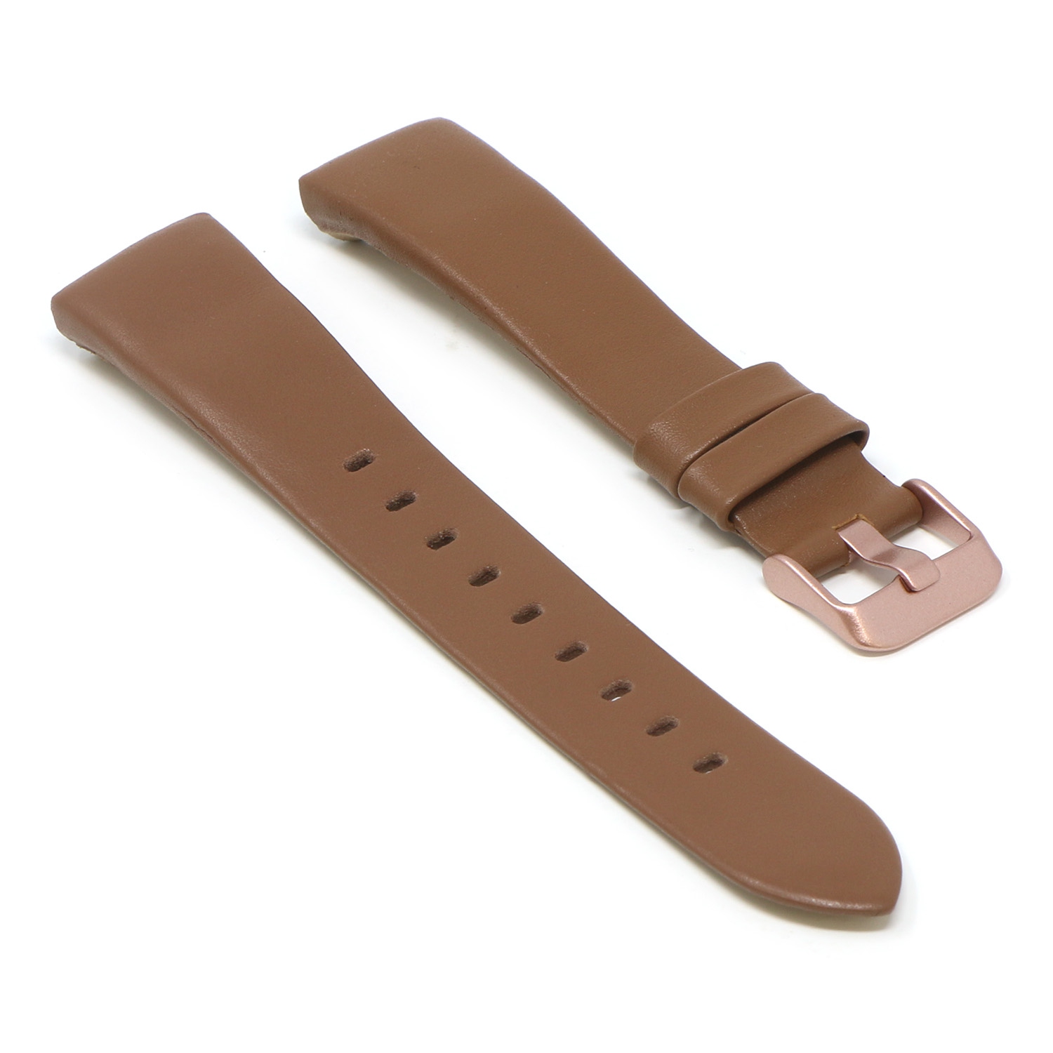StrapsCo Smooth Leather Watch Band Strap for Fitbit Charge 4 - Tan