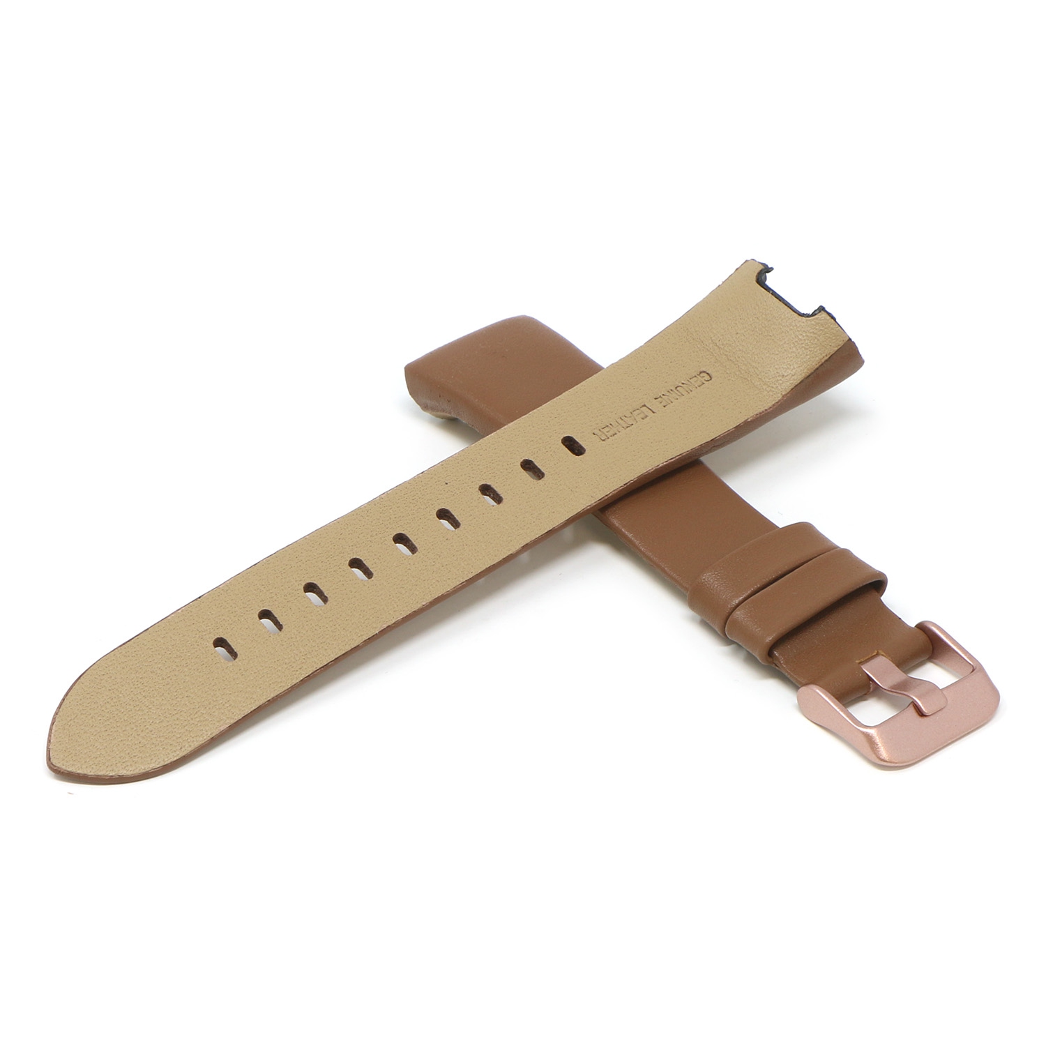 StrapsCo Smooth Leather Watch Band Strap for Fitbit Charge 4 - Tan