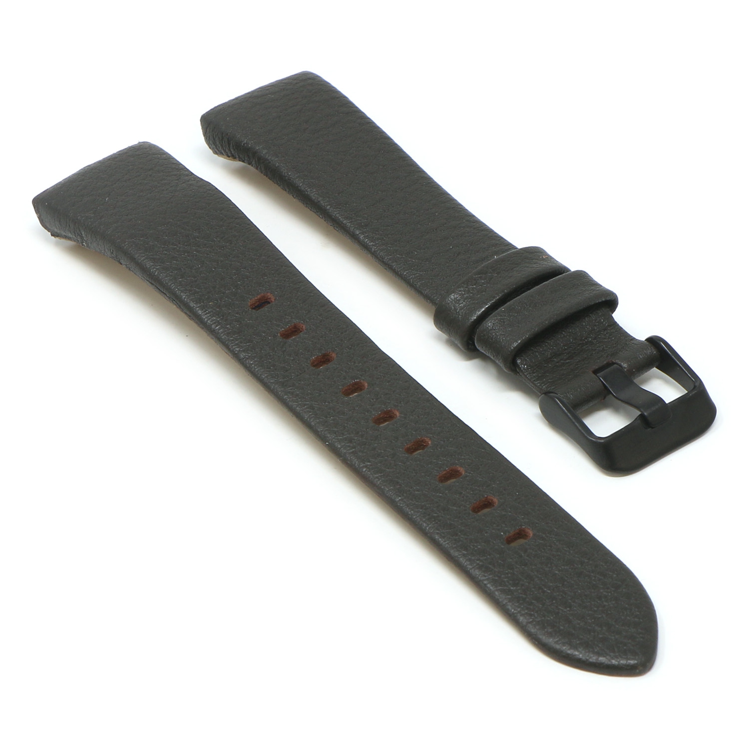 StrapsCo Textured Leather Watch Band Strap for Fitbit Charge 4 - Dark Brown