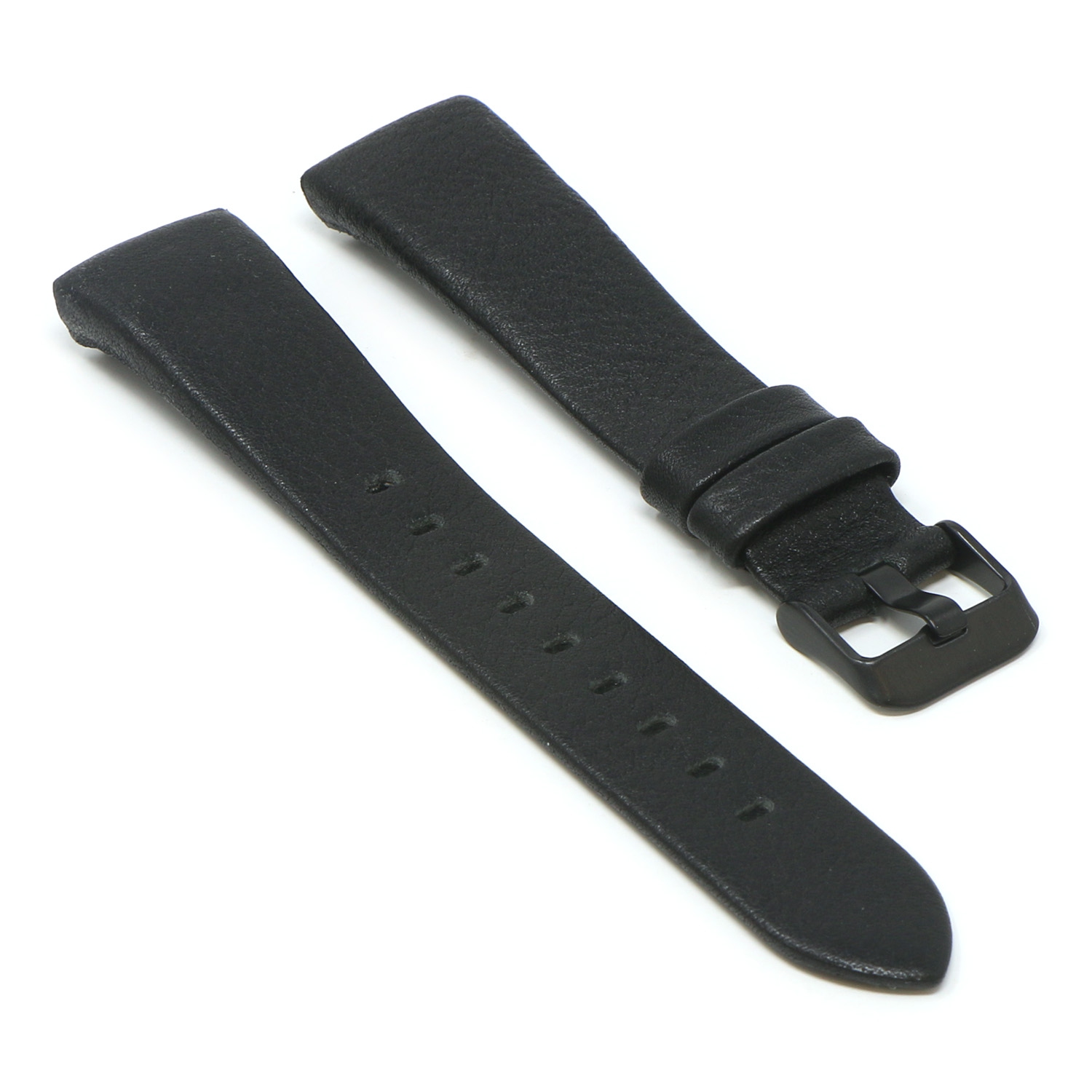 StrapsCo Textured Leather Watch Band Strap for Fitbit Charge 4 - Black