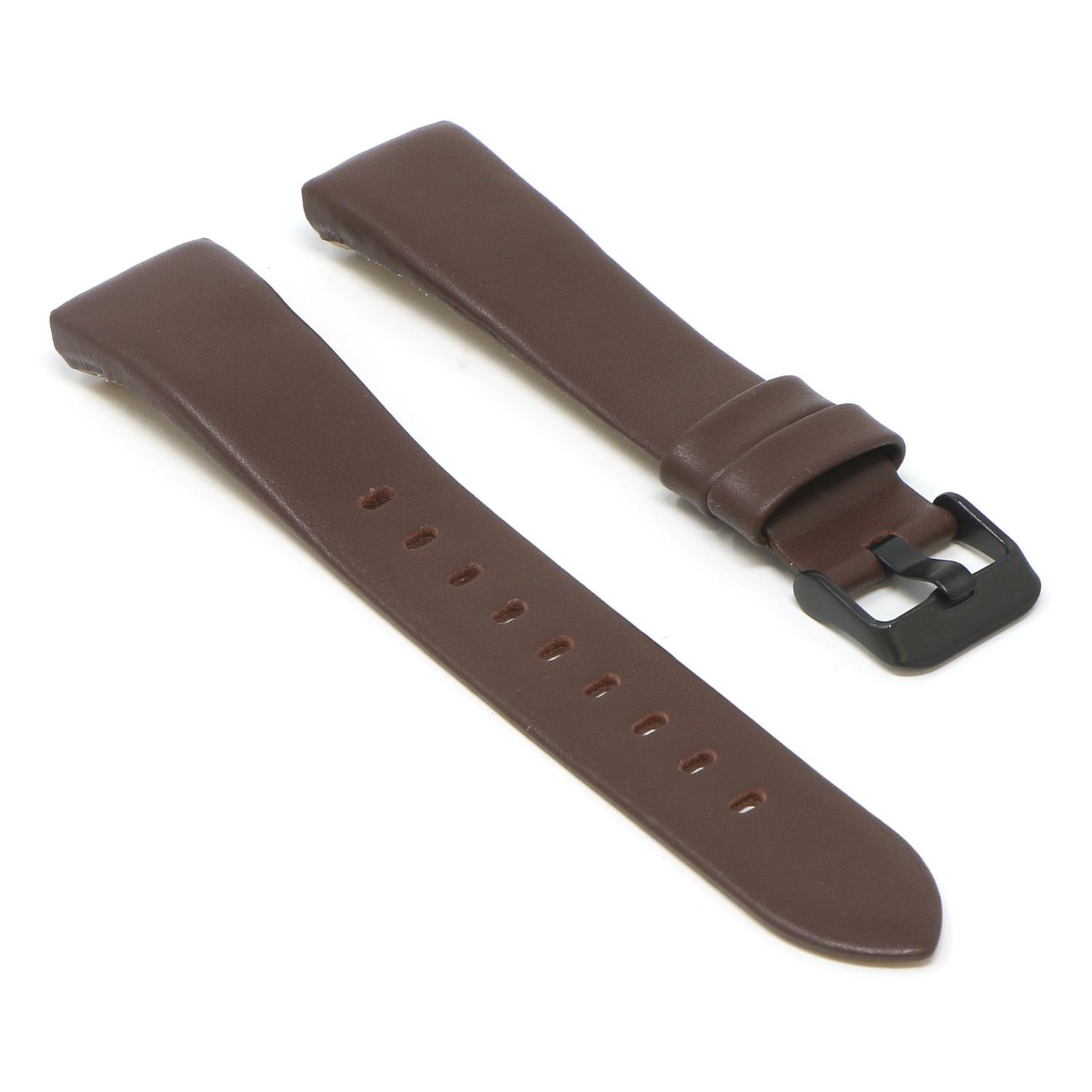 StrapsCo Smooth Leather Watch Band Strap for Fitbit Charge 4 - Chocolate