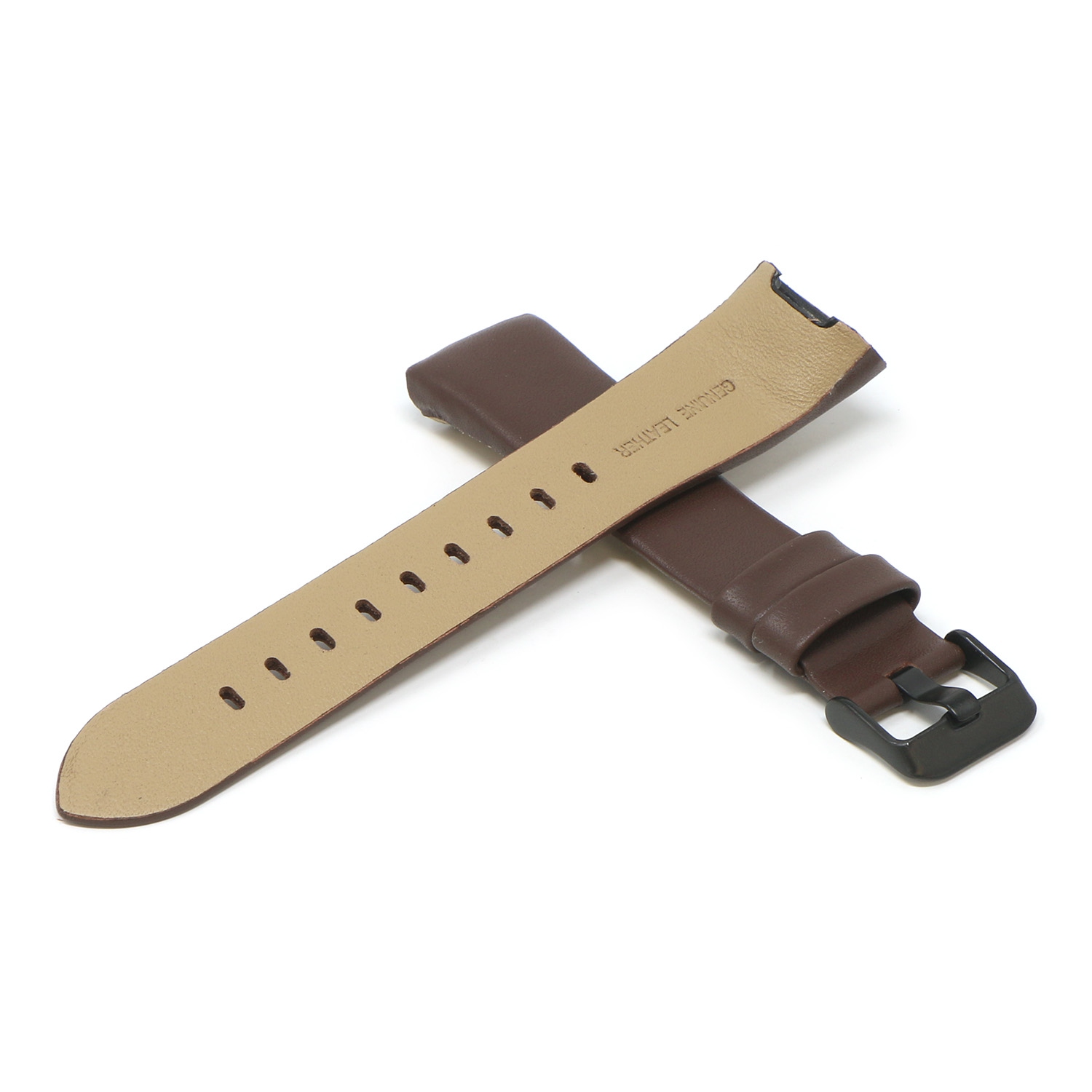 StrapsCo Smooth Leather Watch Band Strap for Fitbit Charge 4 - Chocolate