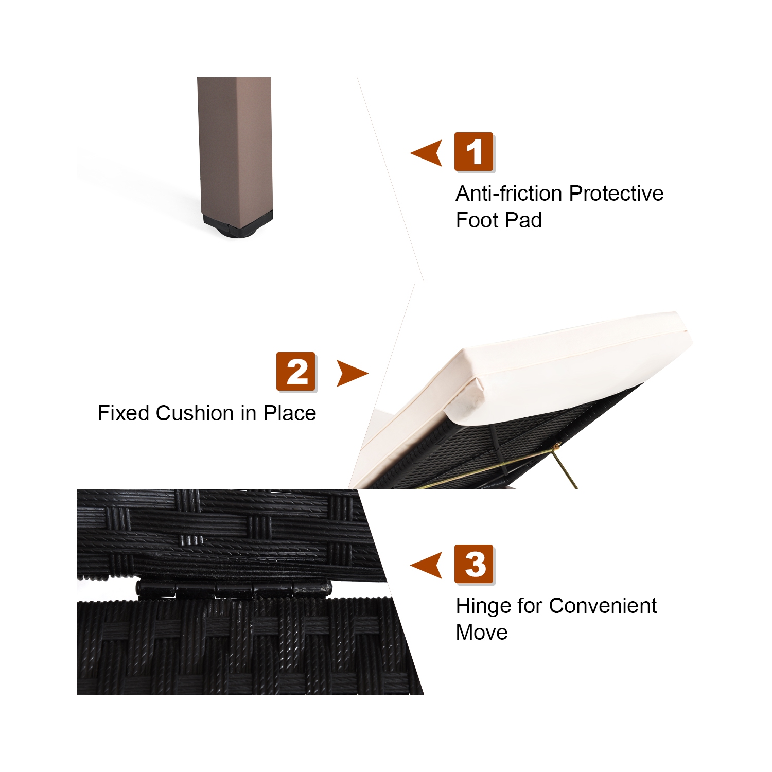 Costway 2PC Patio Rattan Lounge Chair Chaise Recliner Back Adjustable W/Wheels Cushioned