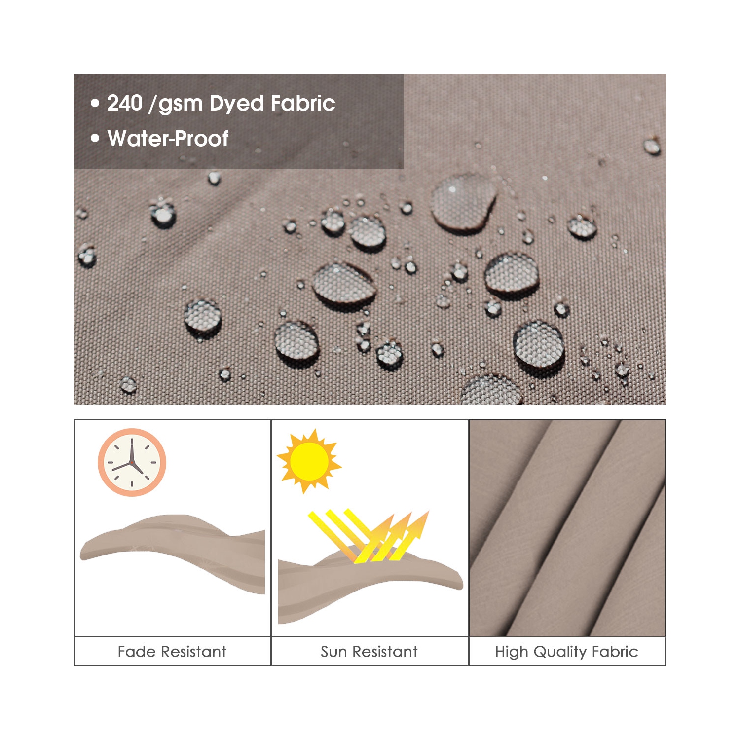 Marque Costway Parasol déporté de 3,35 mètres de patio Rotation à 360 degrés Aluminium Inclinable Tan