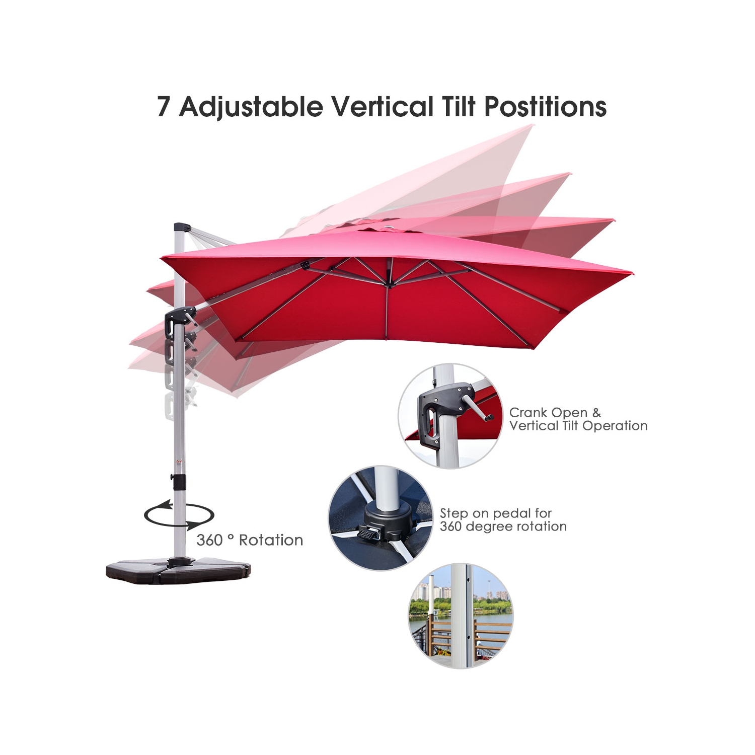 Parasol déporté 305cm