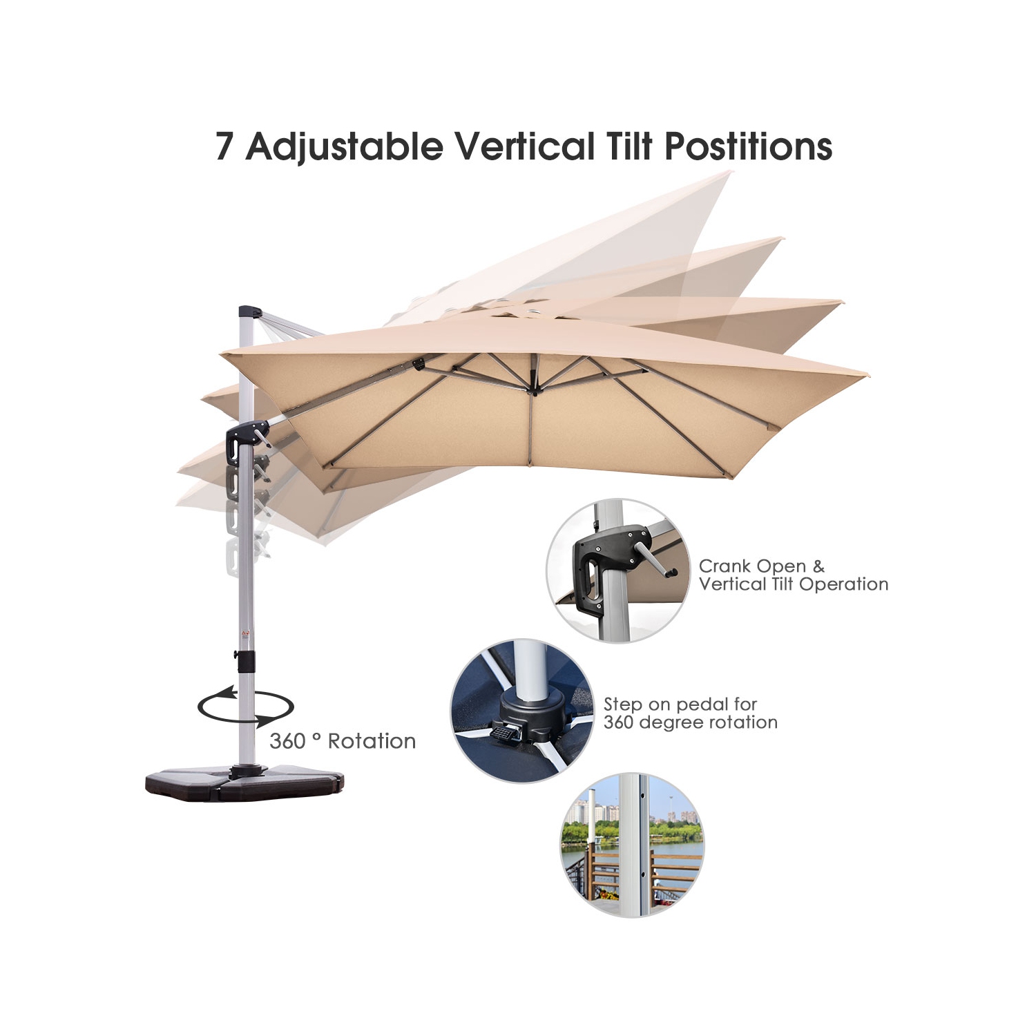 Parasol déporté 305cm