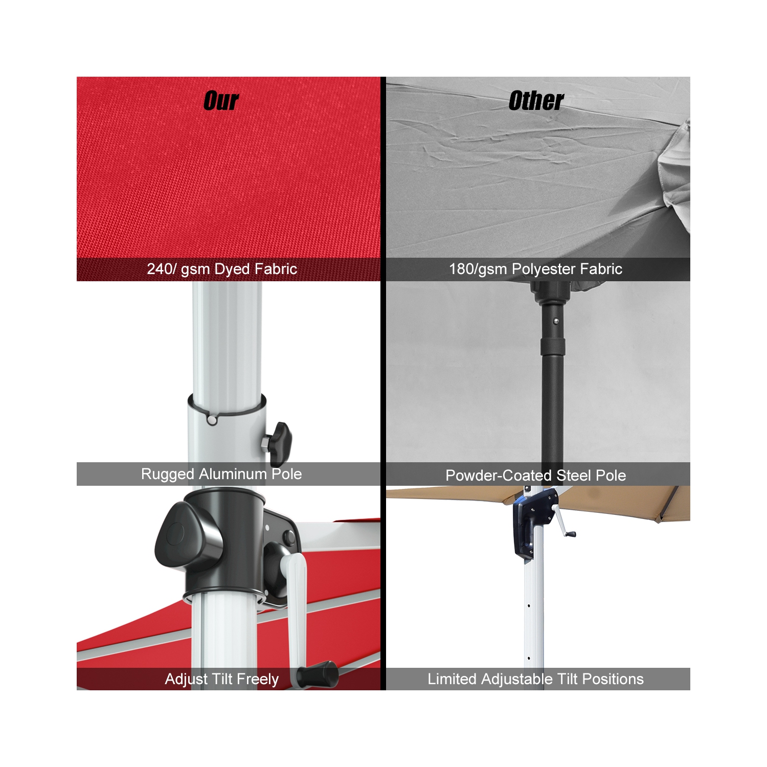 Costway 11' Patio Cantilever Offset Umbrella 360 degrees Rotation Aluminum Tilt