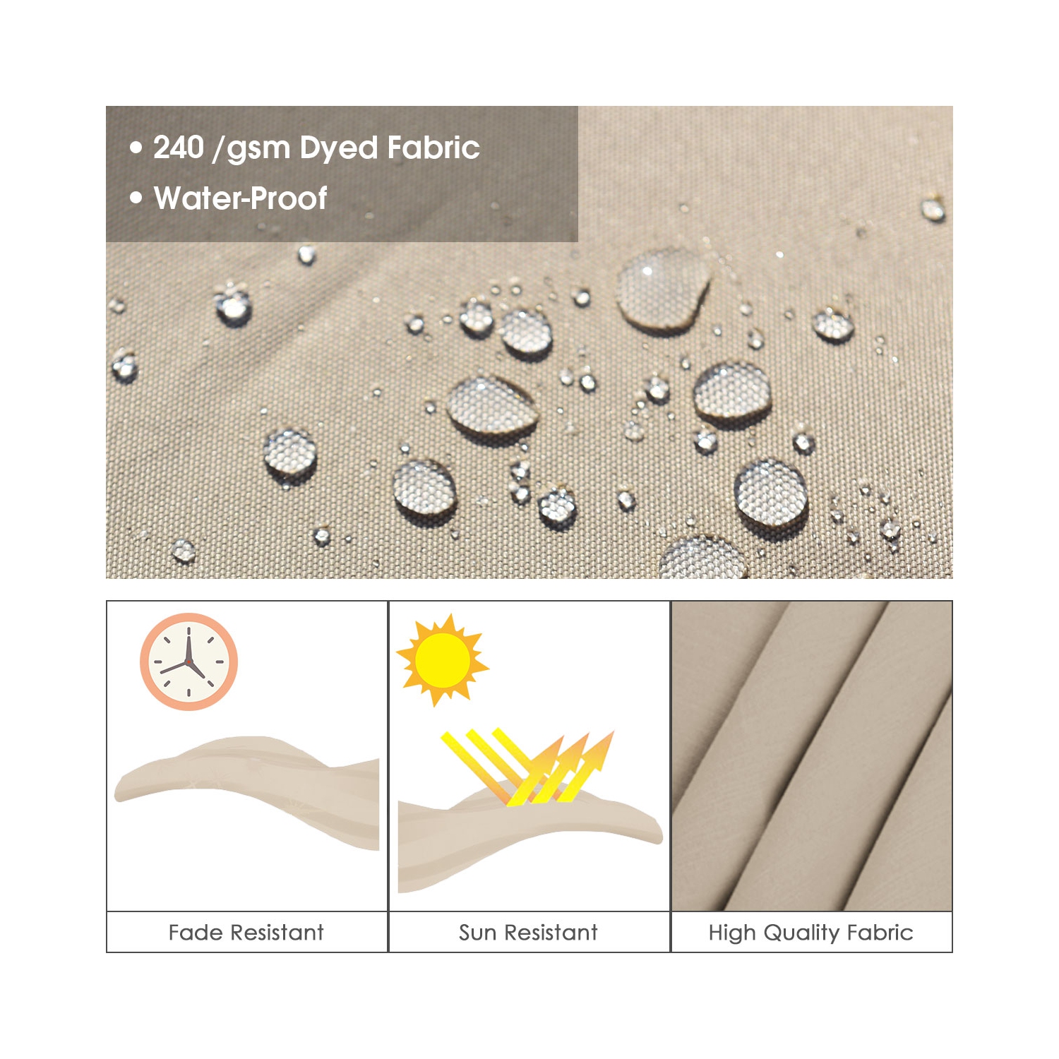 Costway 11' Patio Cantilever Offset Umbrella 360 degrees Rotation Aluminum Tilt Base Beige