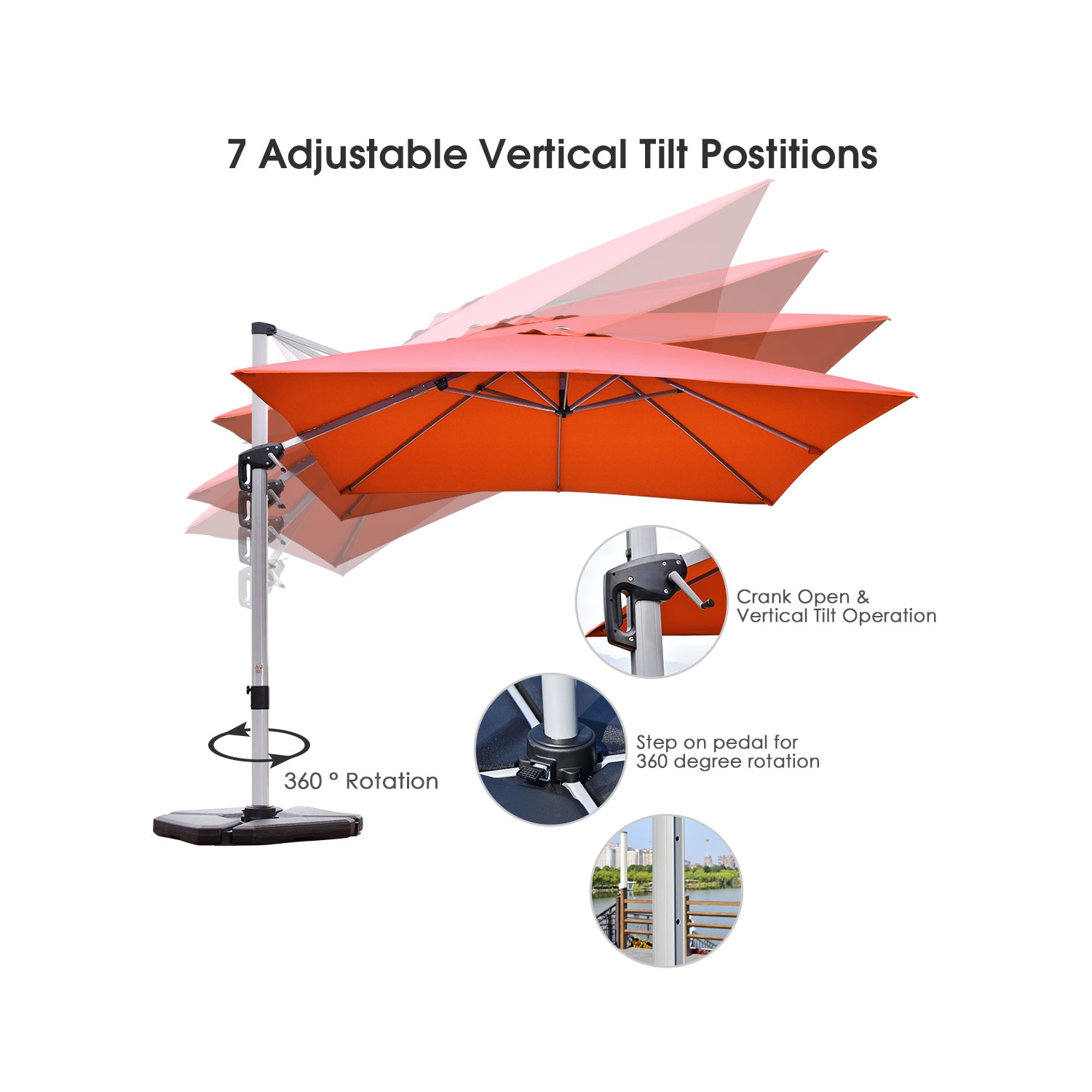 Parasol déporté 305cm