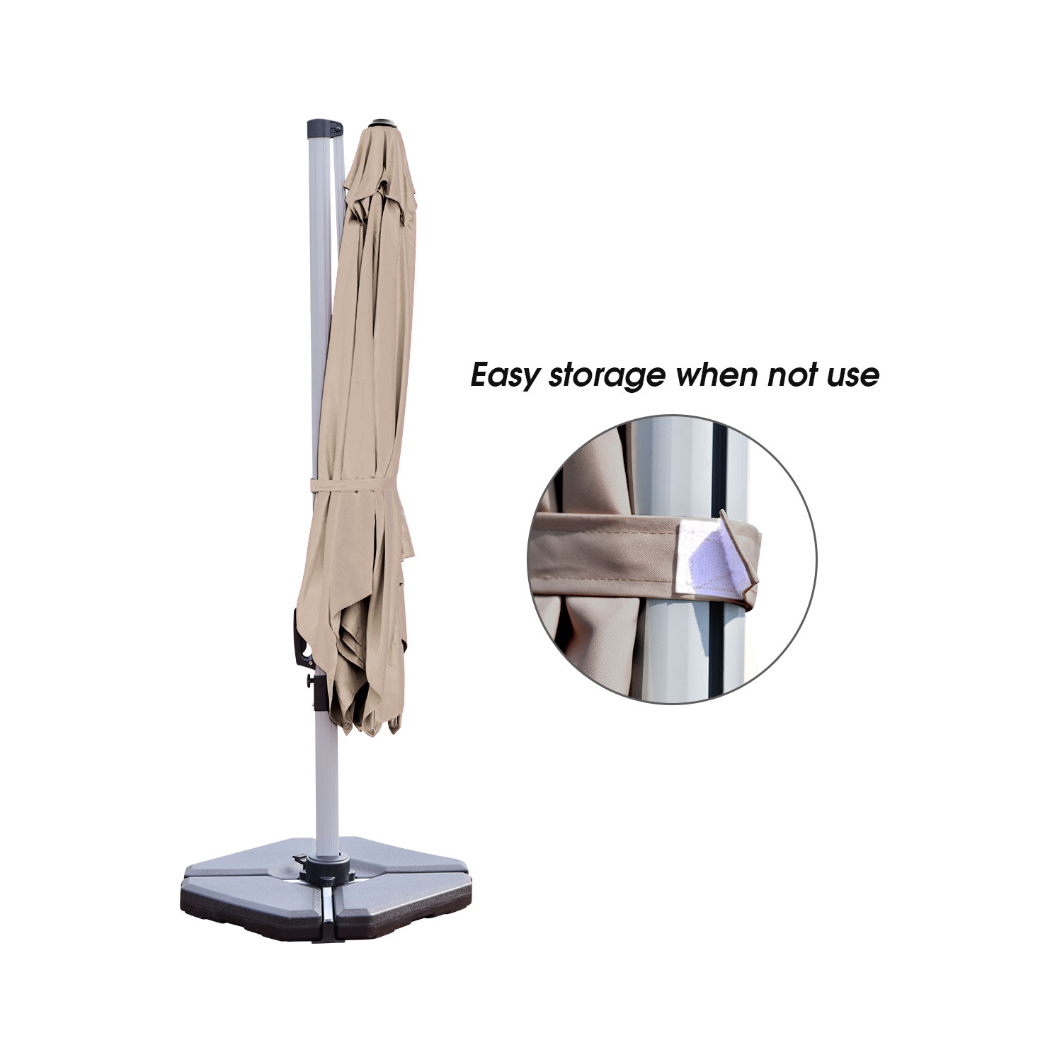 Costway 10Ft Square Patio Offset Cantilever Umbrella 360 Degree Tilt Aluminum