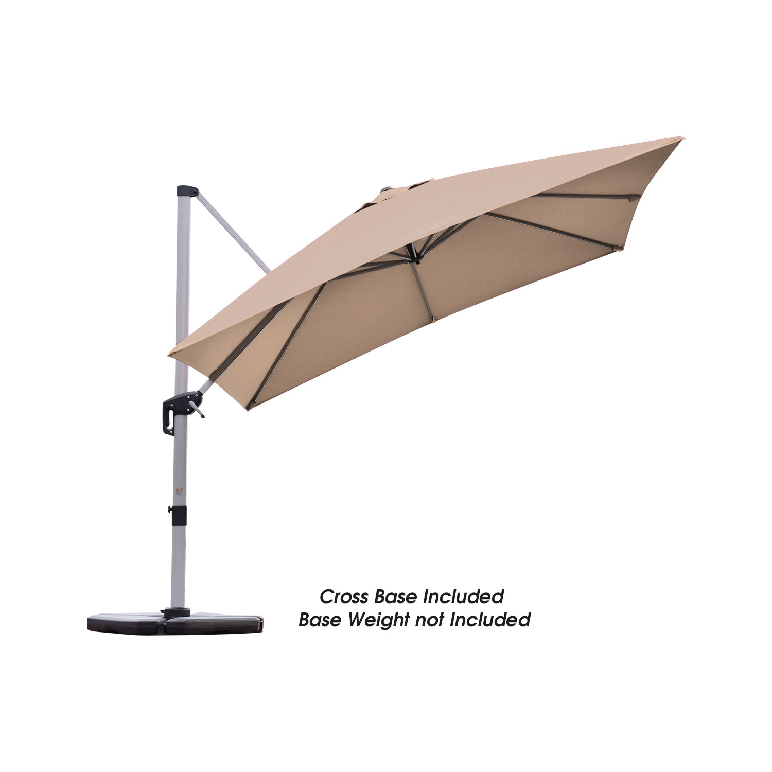Costway 10Ft Square Patio Offset Cantilever Umbrella 360 Degree Tilt Aluminum