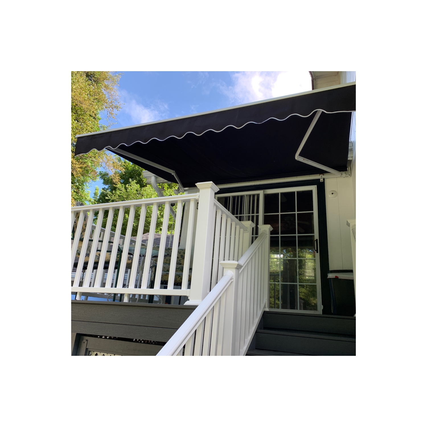 ALEKO AWM13X10BK81 Retractable Motorized Patio 13 x 10 feet Awning Black Color